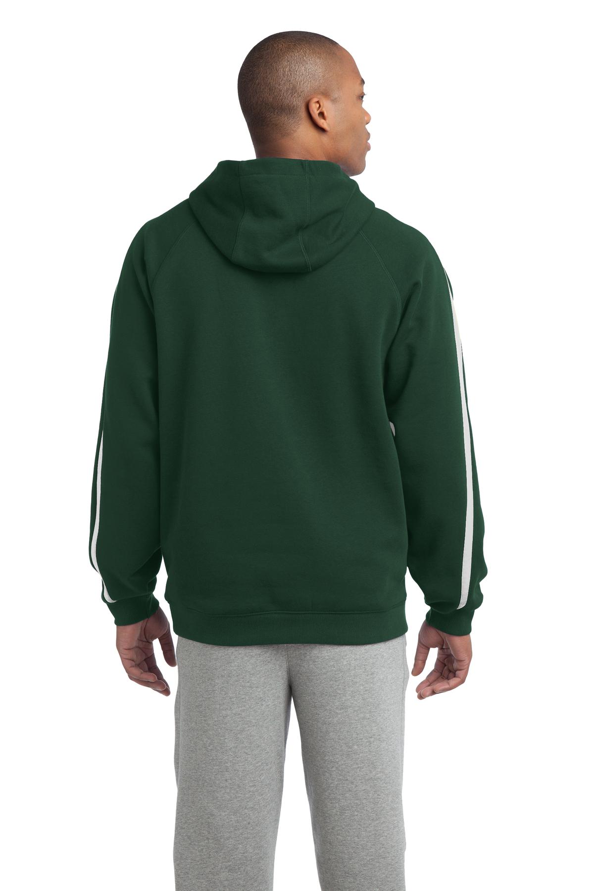 ST265 Sport-Tek Sleeve Stripe Pullover Hooded Sweatshirt. - Back Image