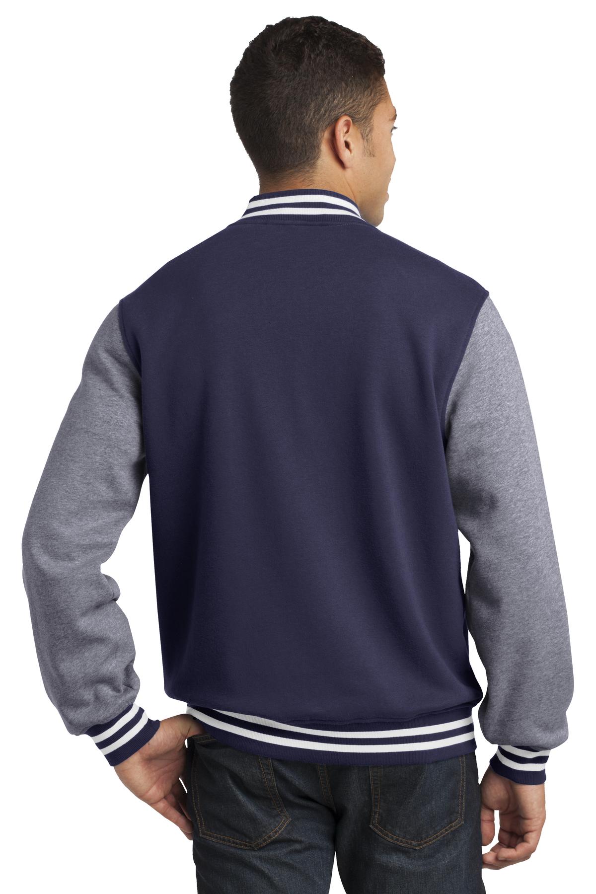 ST270 Sport-Tek Fleece Letterman Jacket - Back Image