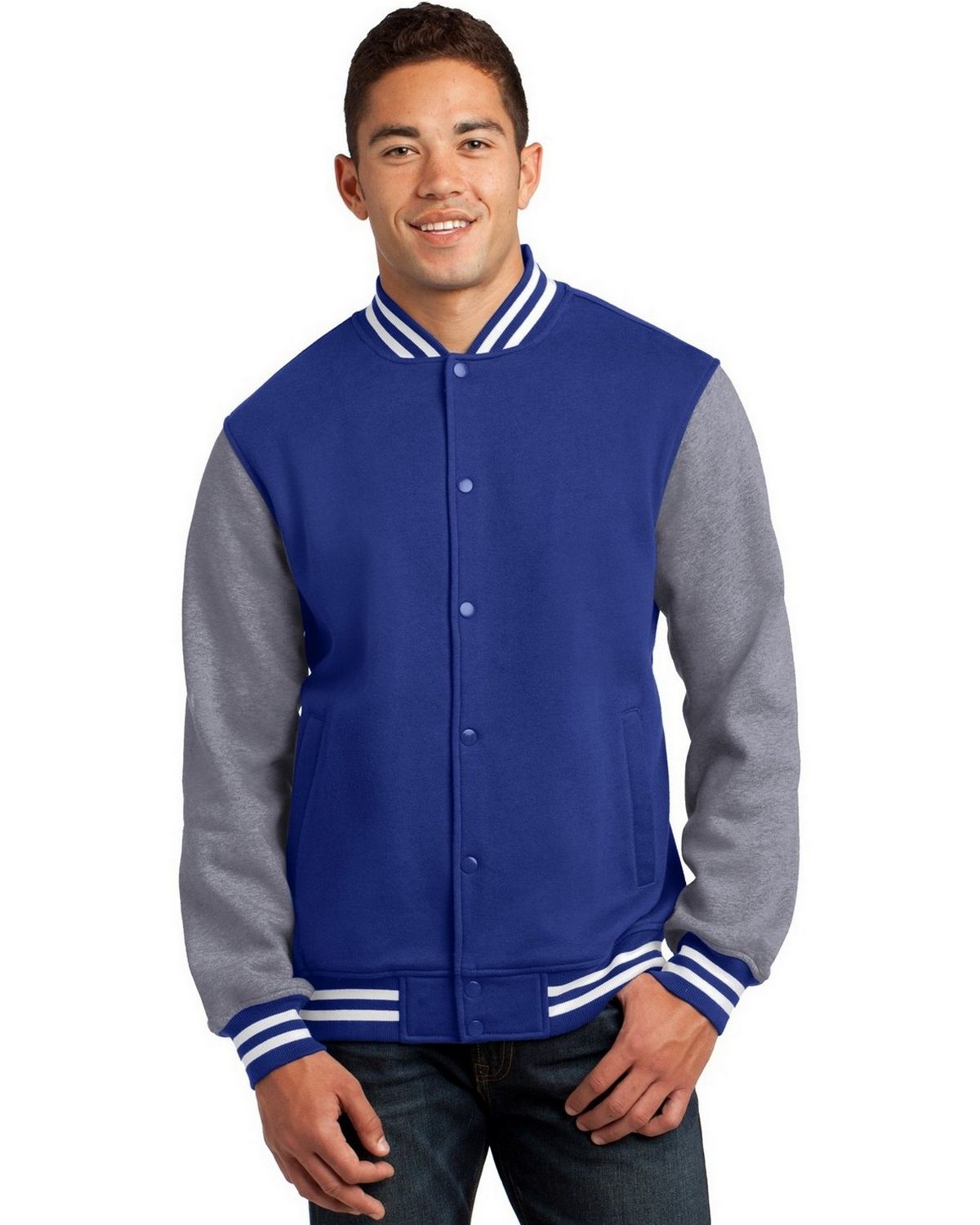ST270 Sport-Tek Fleece Letterman Jacket. Zoom Image