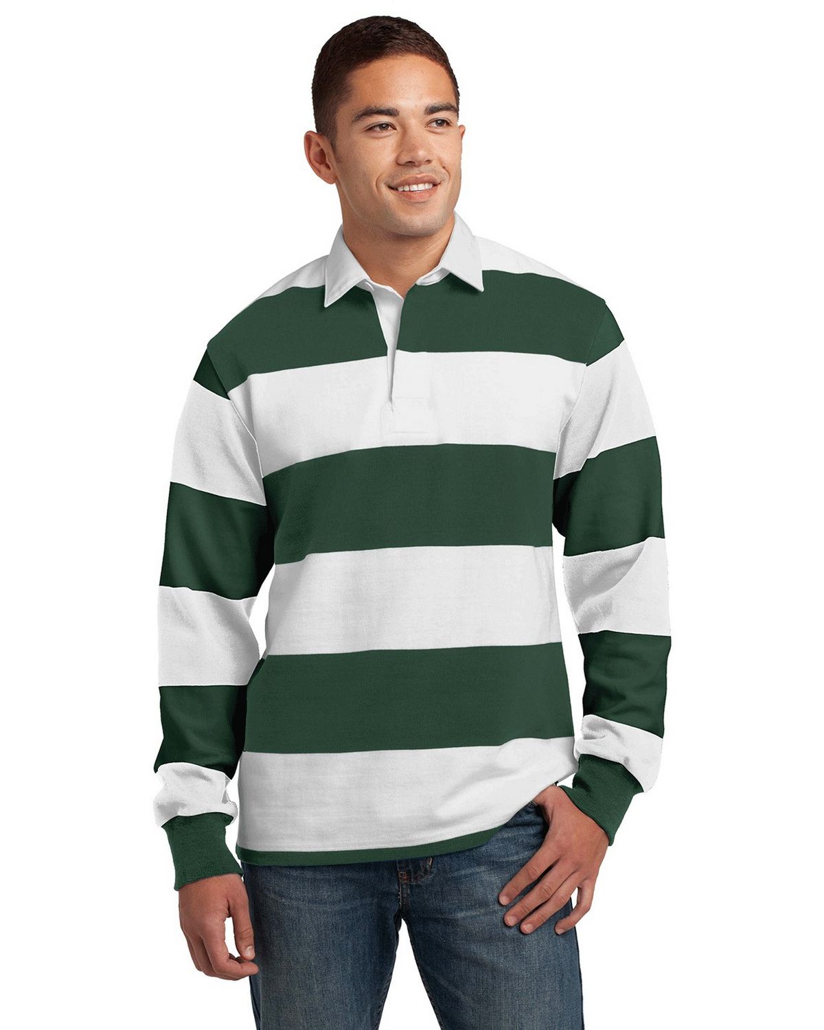 ST301 Sport-Tek Classic Long Sleeve Rugby Polo ST301 Sport-Tek Classic Long Sleeve Rugby Polo