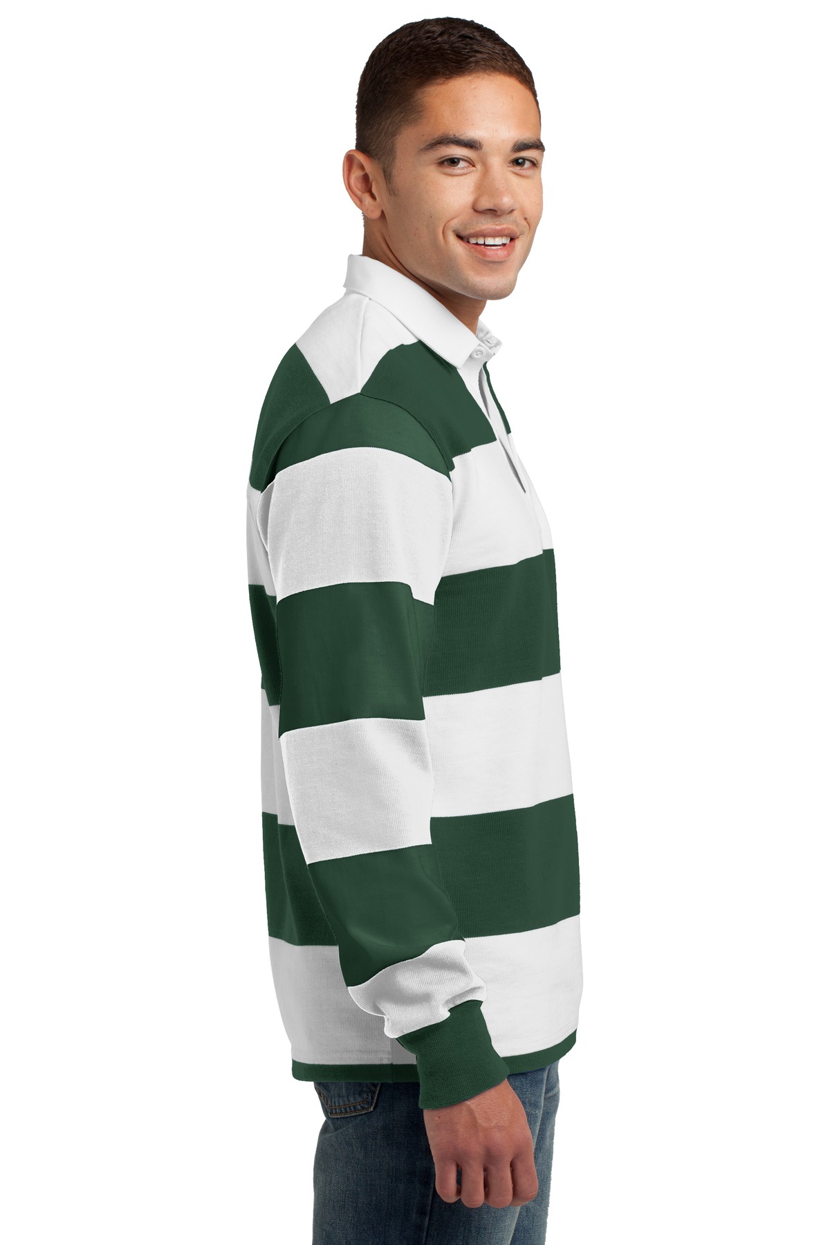 ST301 Sport-Tek Classic Long Sleeve Rugby Polo ST301 Sport-Tek Classic Long Sleeve Rugby Polo - Siide Image