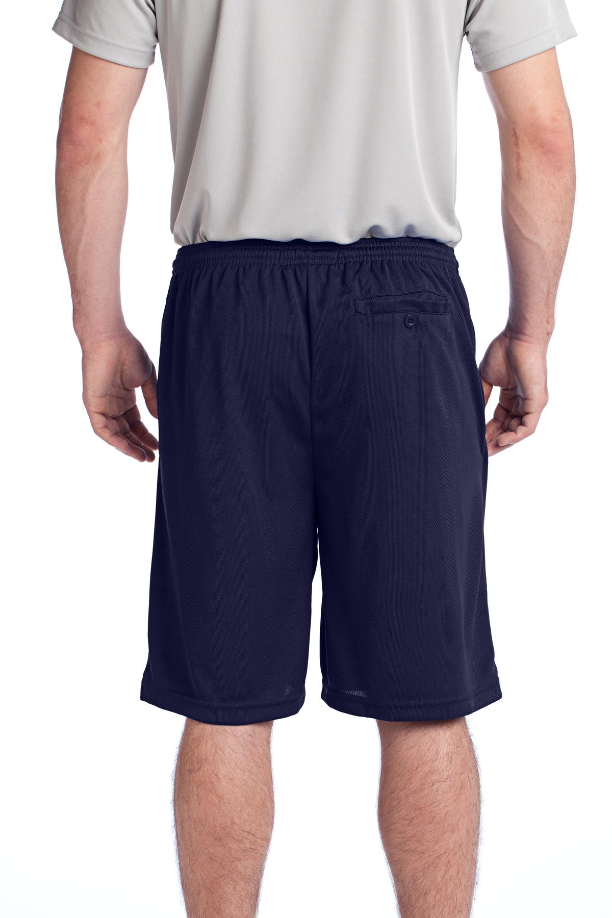 ST312 Sport-Tek PosiCharge Tough Mesh Pocket Short. - Back Image