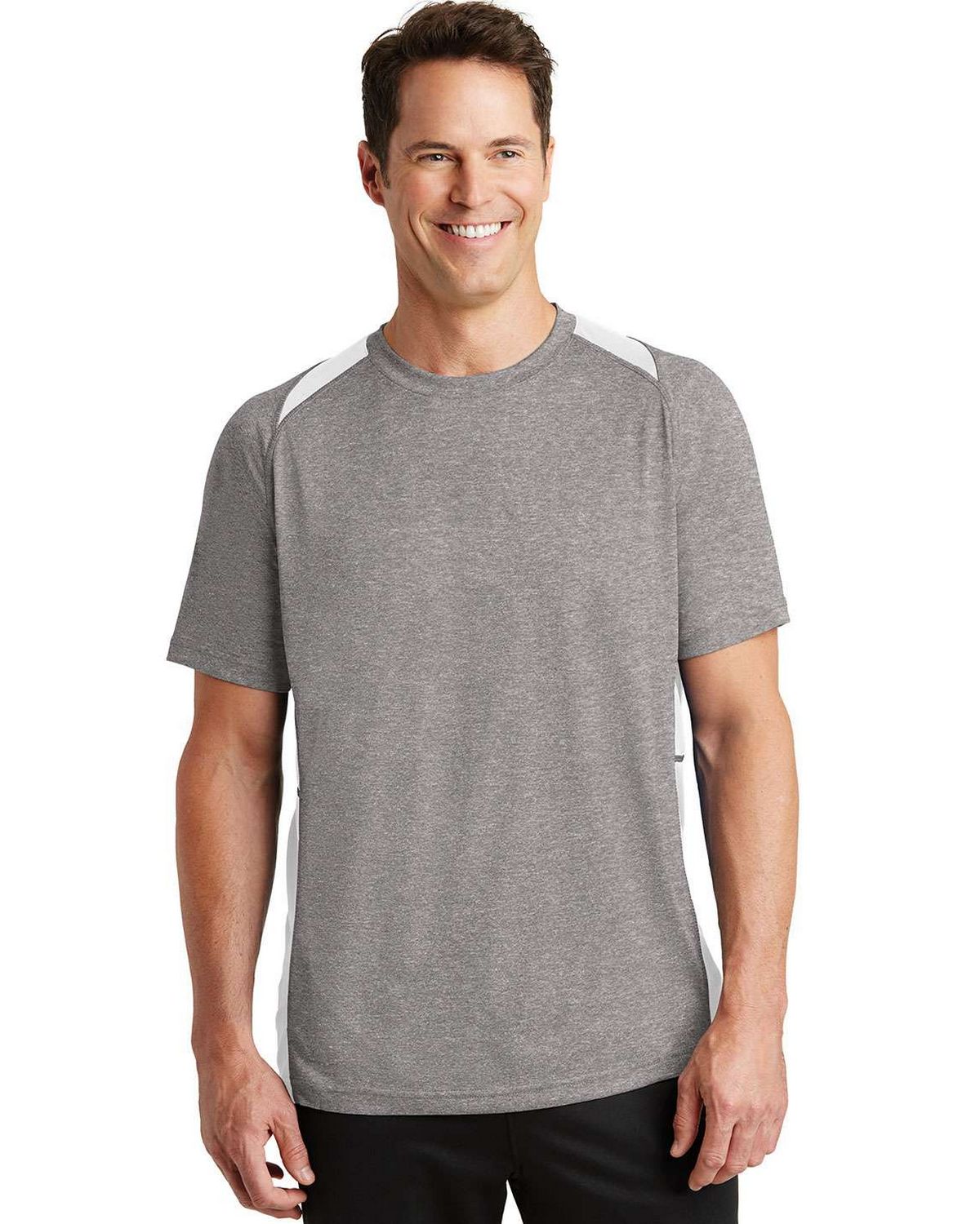 ST361 Sport-Tek Heather Colorblock Contender Tee.