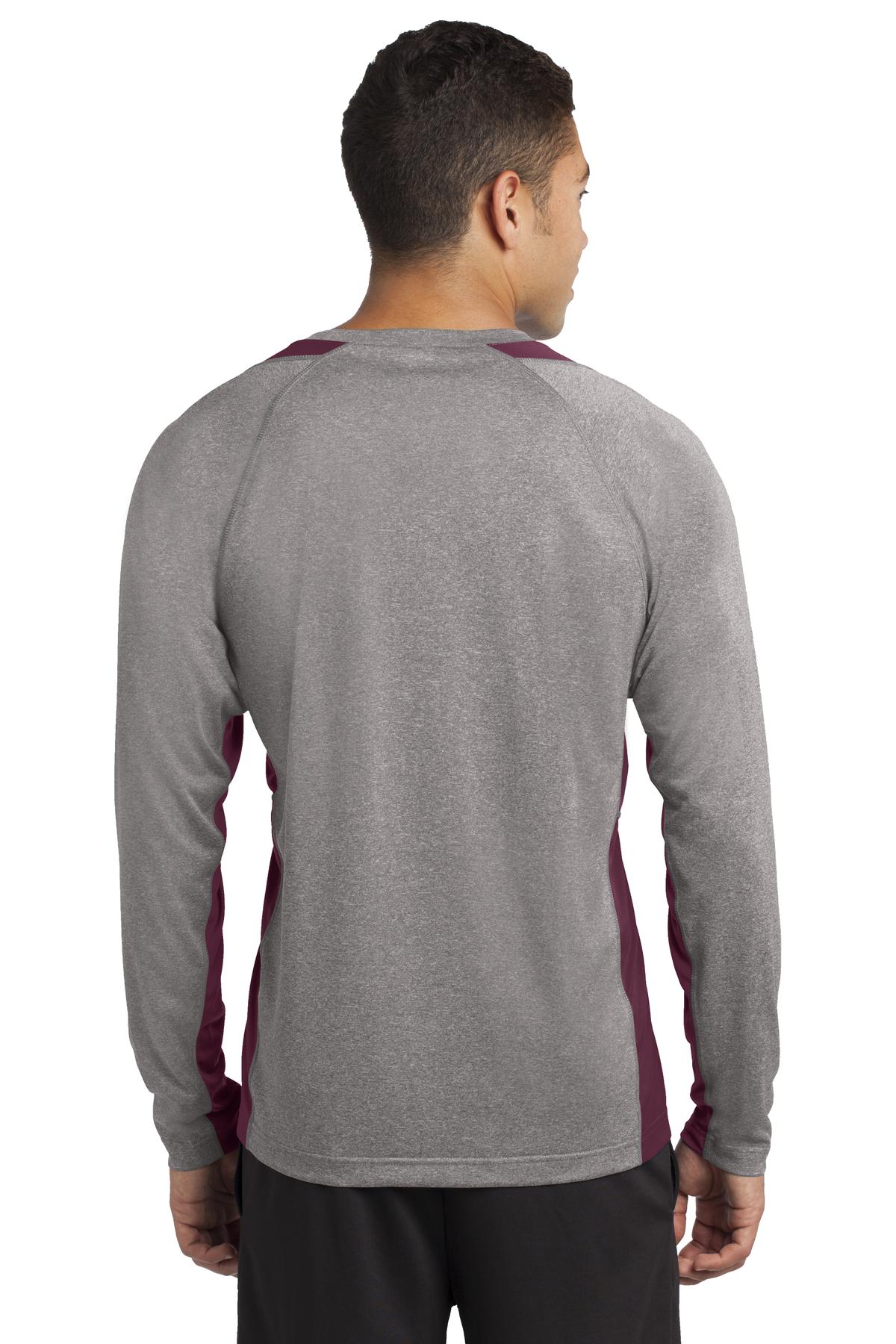 ST361LS Sport-Tek Long Sleeve Heather Colorblock Contender Tee ST361LS Sport-Tek Long Sleeve Heather Colorblock Contender Tee - Back Image