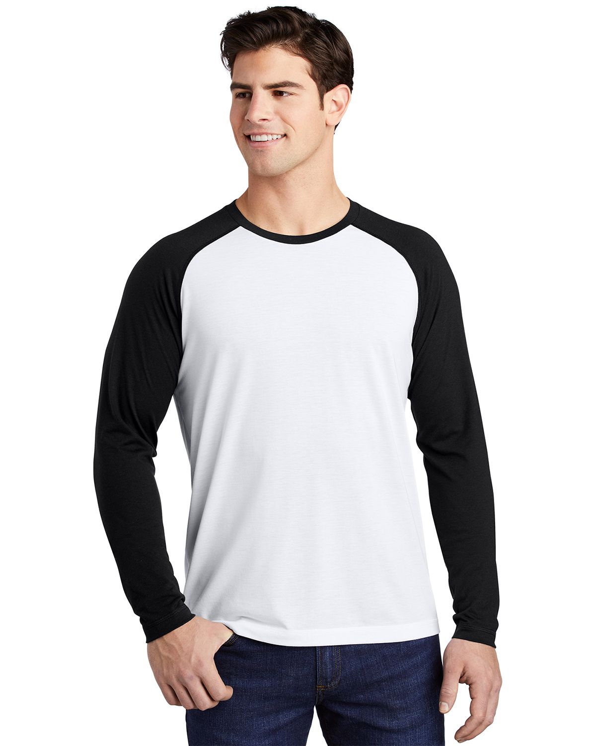 ST400LS Sport-Tek PosiCharge Long Sleeve Tri-Blend Wicking Raglan Tee