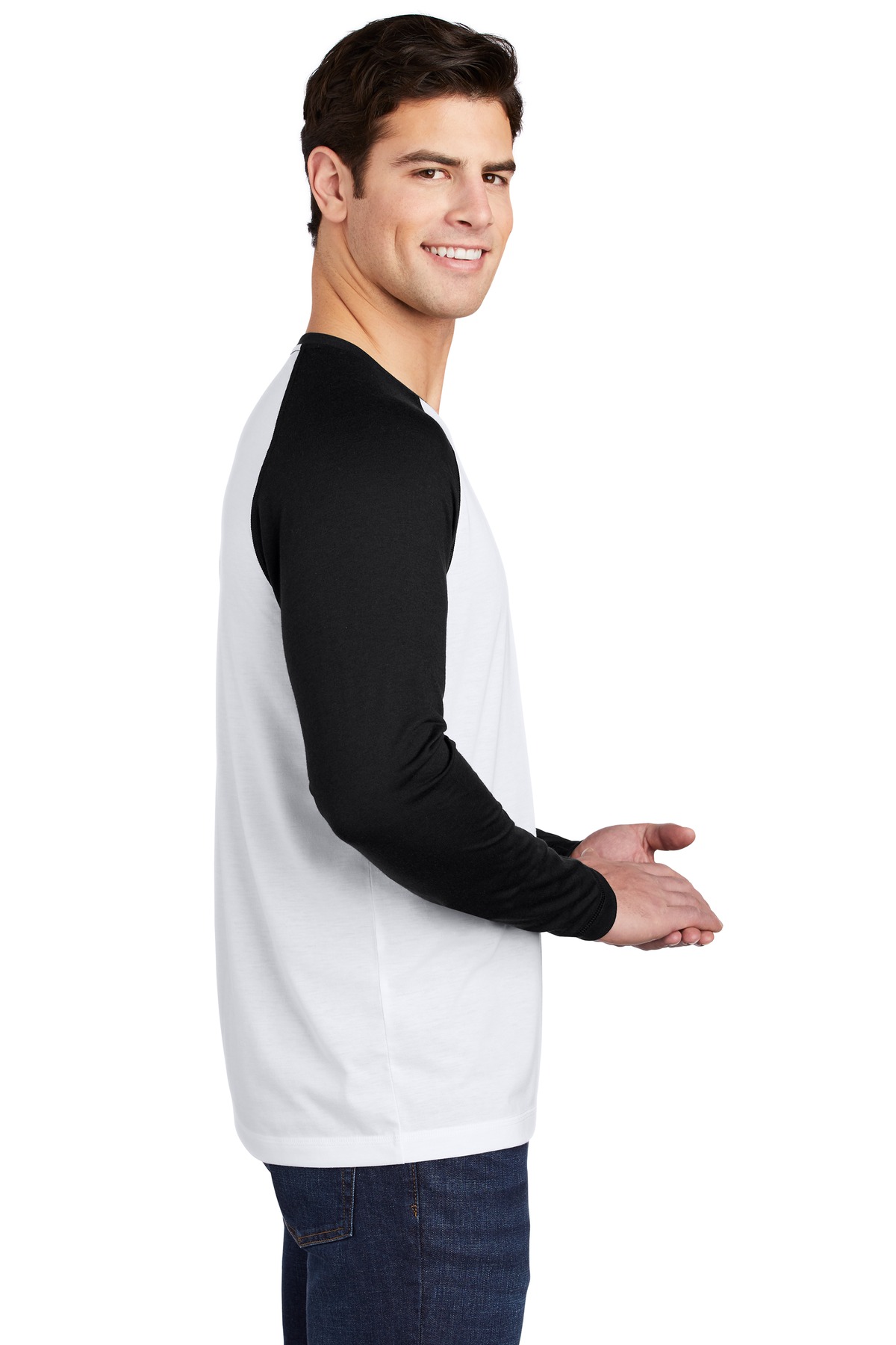 ST400LS Sport-Tek PosiCharge Long Sleeve Tri-Blend Wicking Raglan Tee - Siide Image
