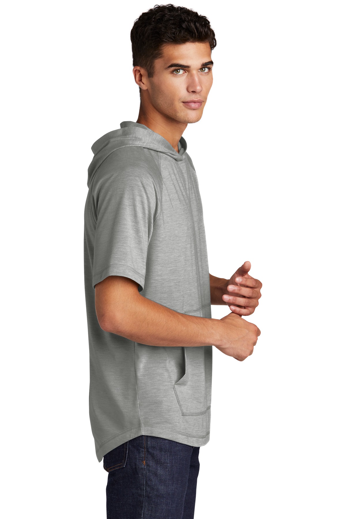 ST404 Sport-Tek PosiCharge Tri-Blend Wicking Short Sleeve Hoodie. - Siide Image
