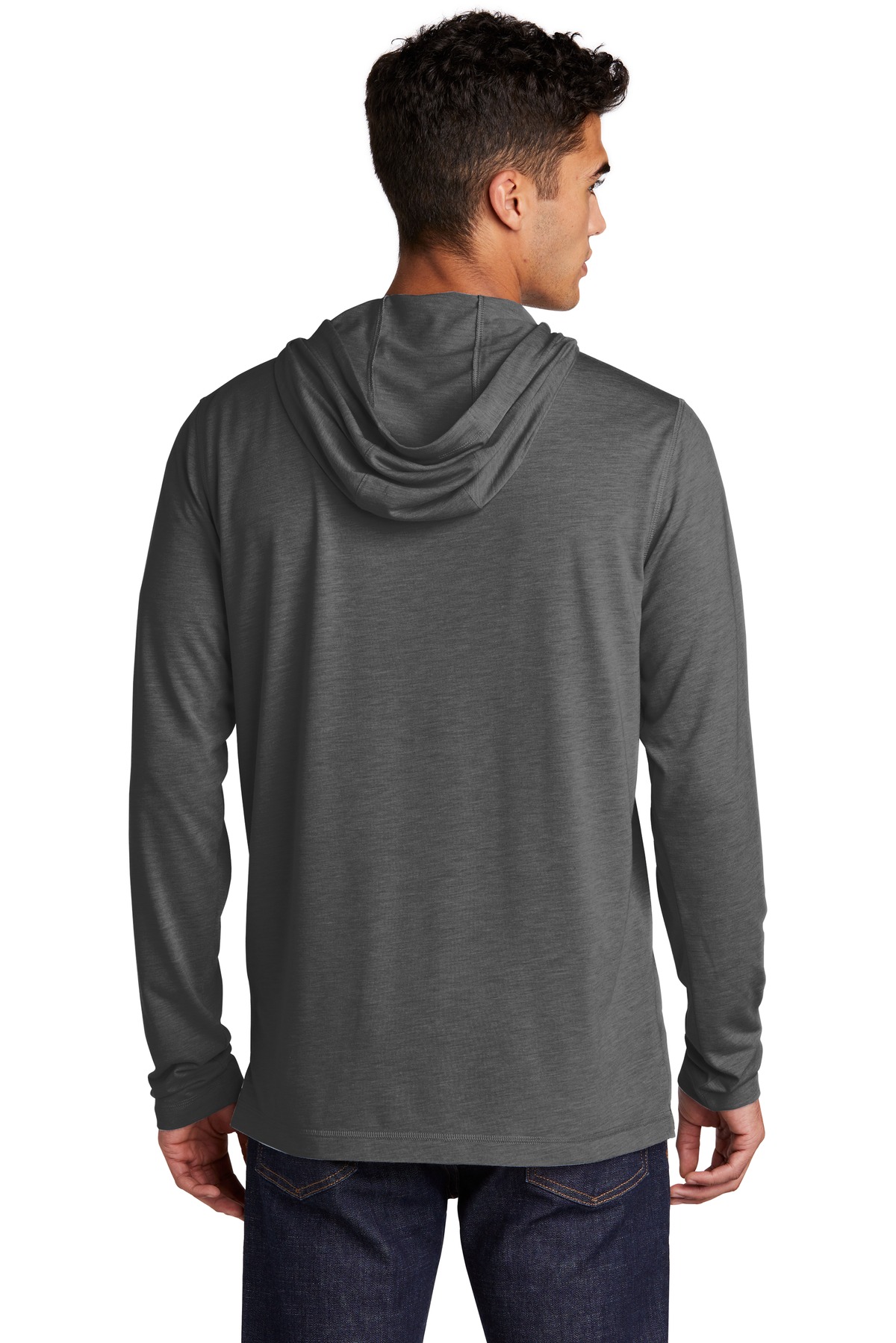 ST406 Sport-Tek PosiCharge Tri-Blend Wicking Long Sleeve Hoodie - Back Image
