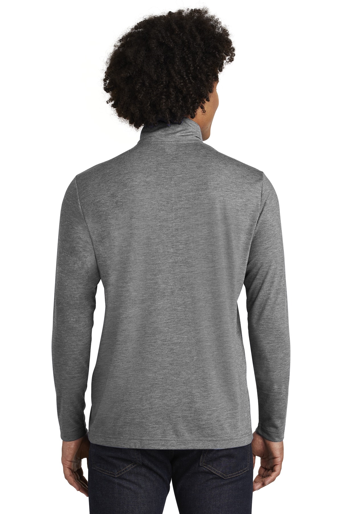 ST407 Sport-Tek PosiCharge Tri-Blend Wicking 1/4-Zip Pullover. - Back Image