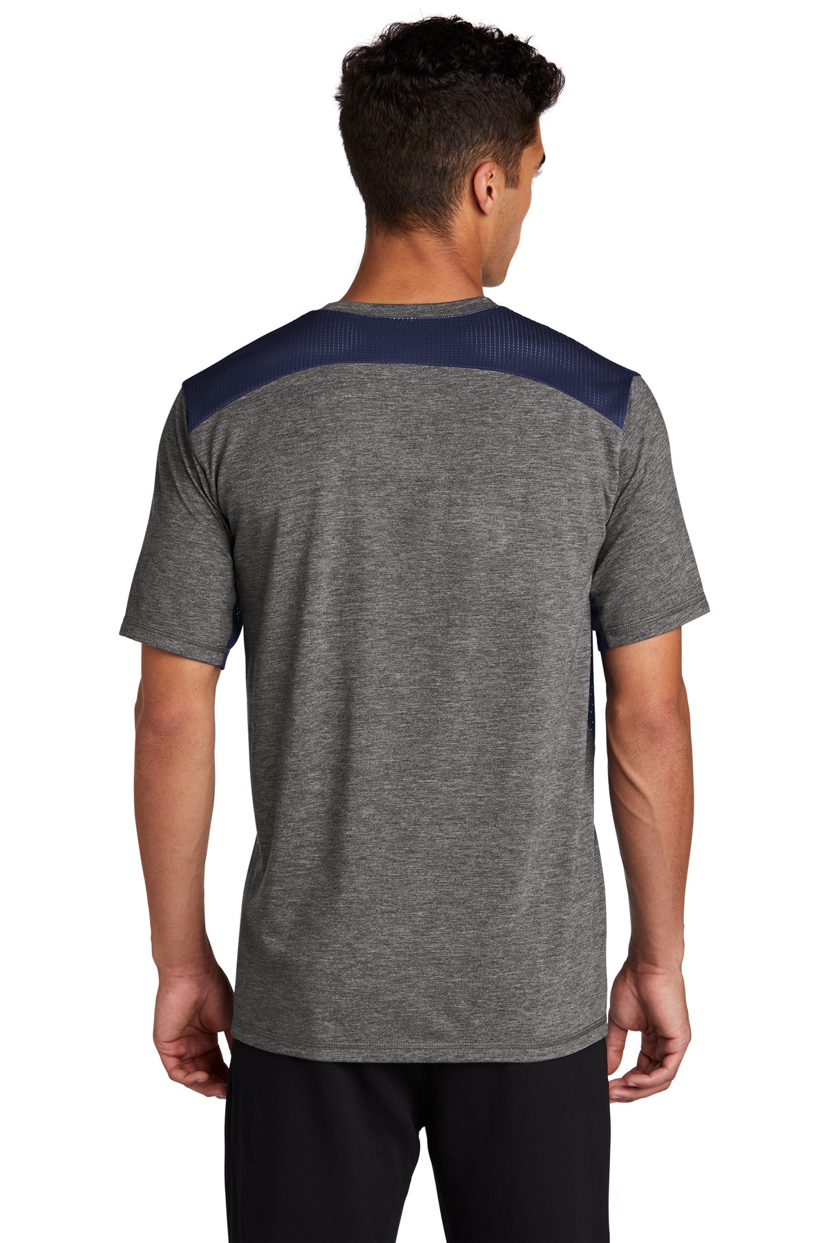 ST410 Sport-Tek PosiCharge Tri-Blend Wicking Draft Tee. - Back Image