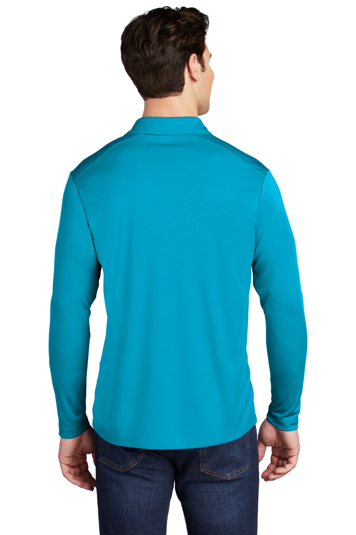 ST520LS Sport-Tek Posi-UV Pro Long Sleeve Polo. - Back Image