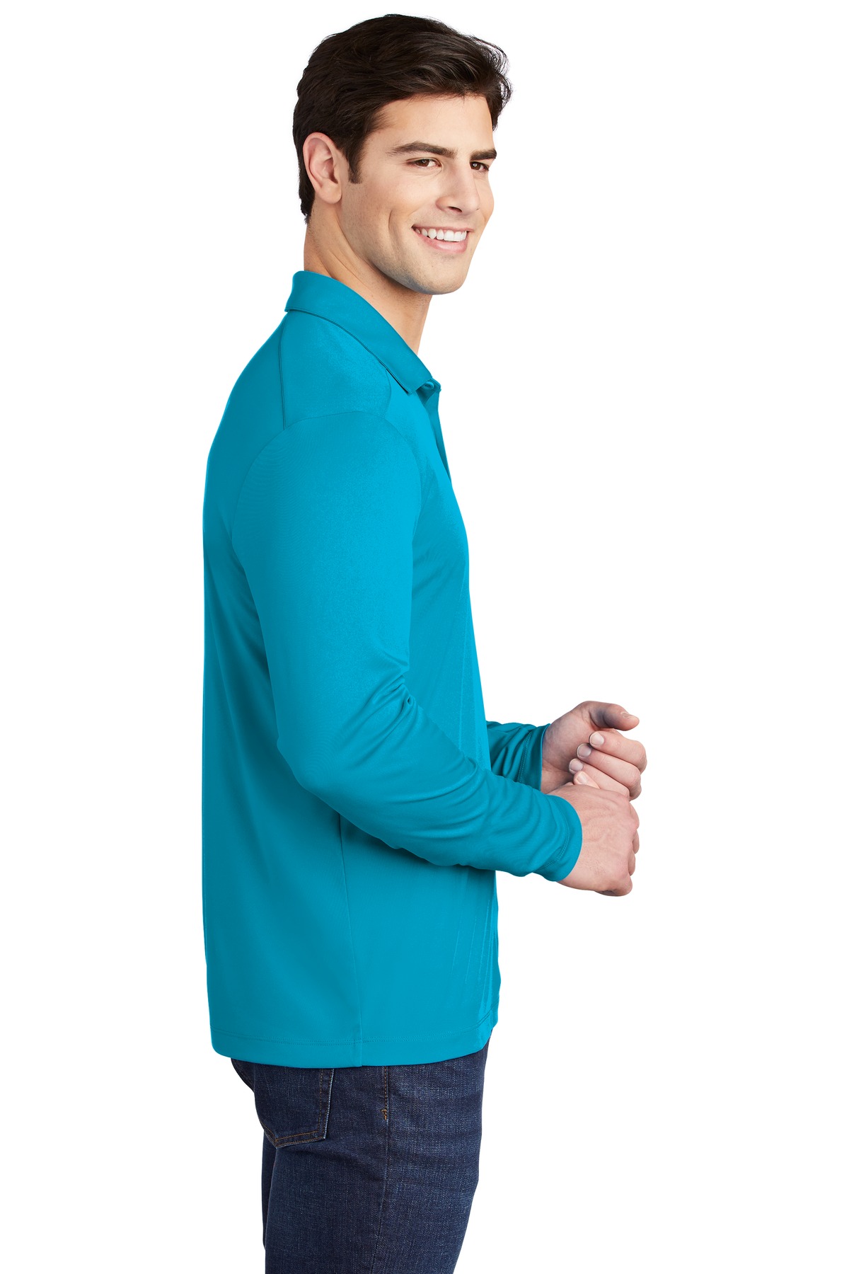 ST520LS Sport-Tek Posi-UV Pro Long Sleeve Polo. - Siide Image