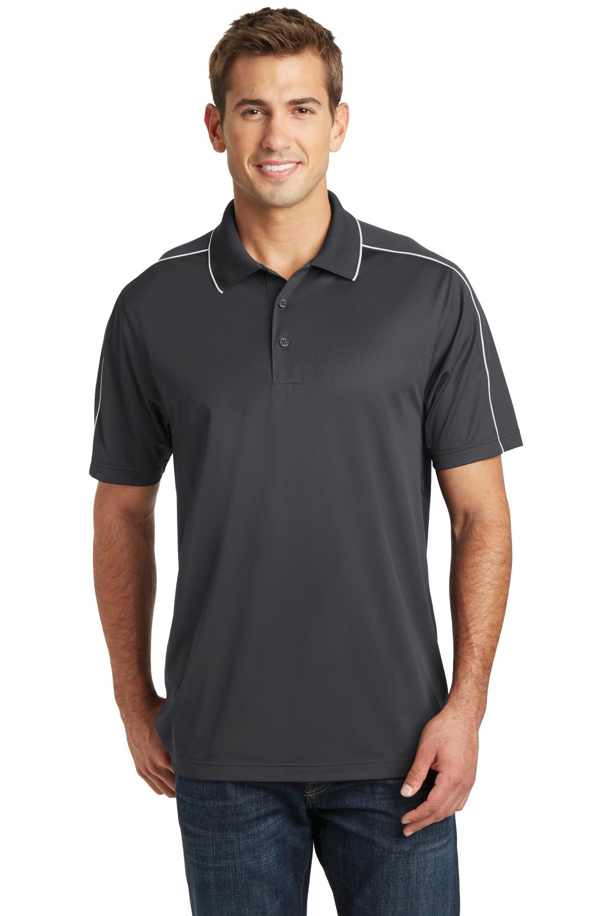 ST653 Sport-Tek Micropique Sport-Wick Piped Polo. Zoom Image