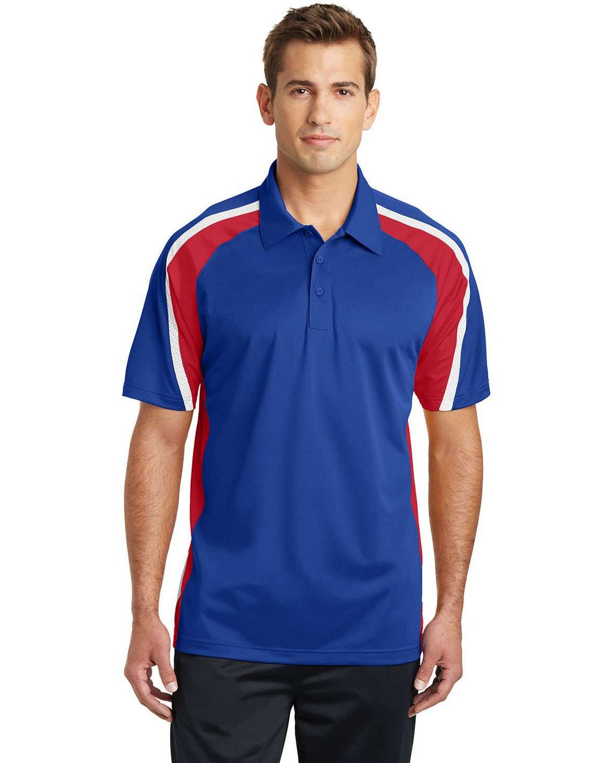 ST654 Sport-Tek Tricolor Micropique Sport-Wick Polo.