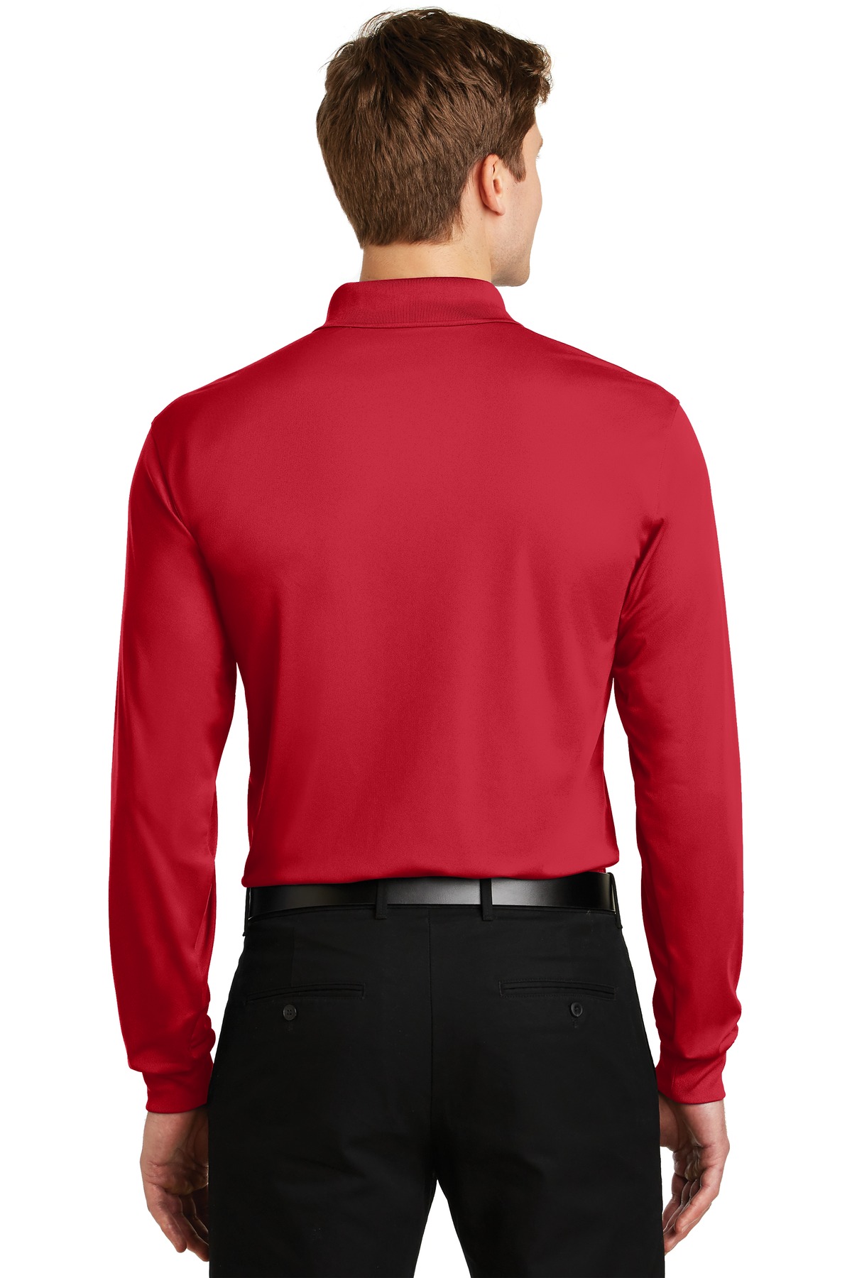 ST657 Sport-Tek Long Sleeve Micropique Sport-Wick Polo. - Back Image