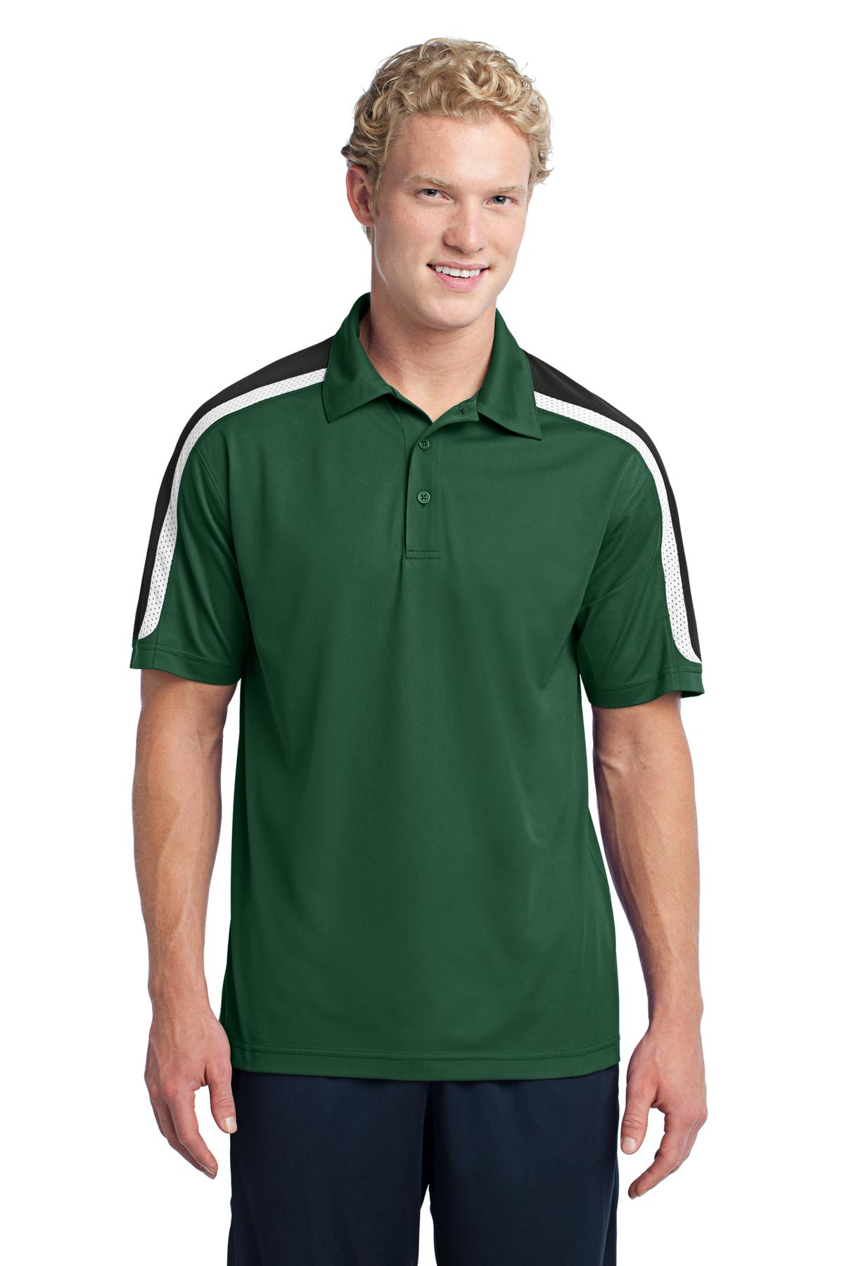 ST658 Sport-Tek Tricolor Shoulder Micropique Sport-Wick Polo