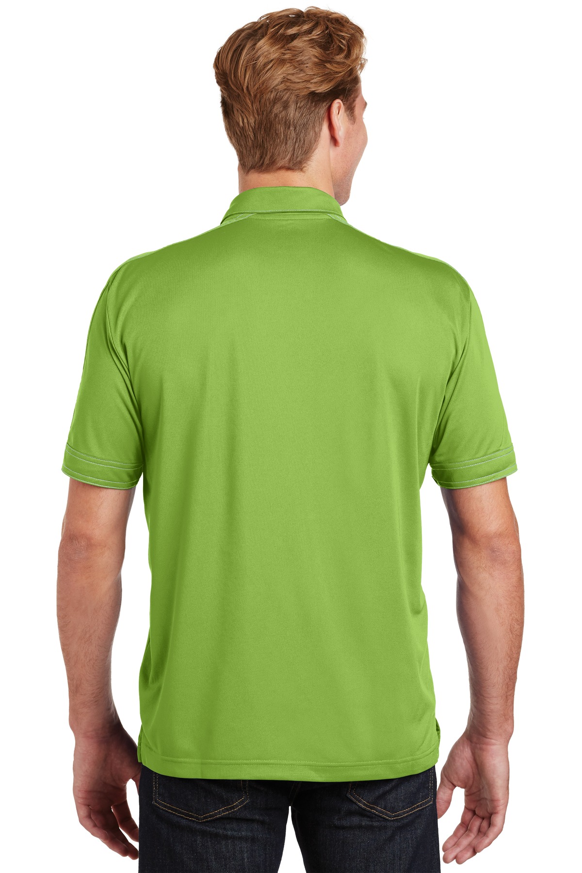 ST659 Sport-Tek Contrast Stitch Micropique Sport-Wick Polo. - Back Image