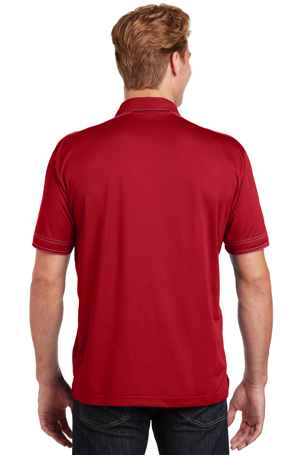 ST659 Sport-Tek Contrast Stitch Micropique Sport-Wick Polo. - Back Image