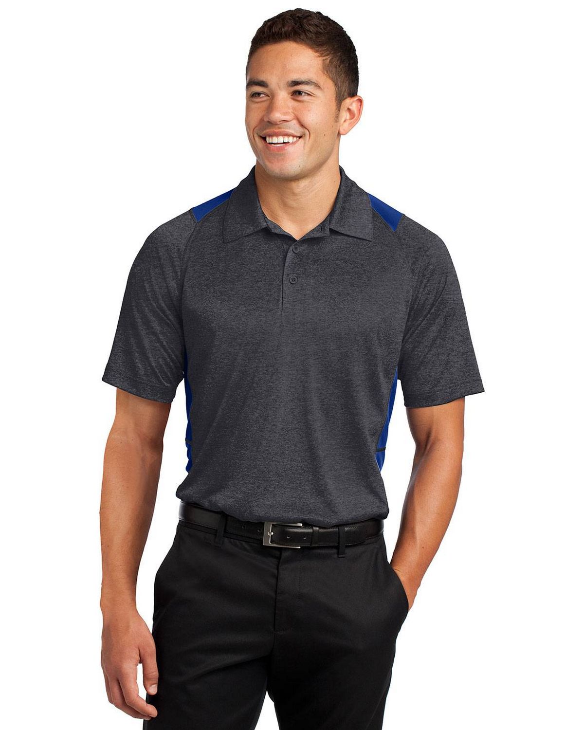 ST665 Sport-Tek Heather Colorblock Contender Polo. ST665 Sport-Tek Heather Colorblock Contender Polo.