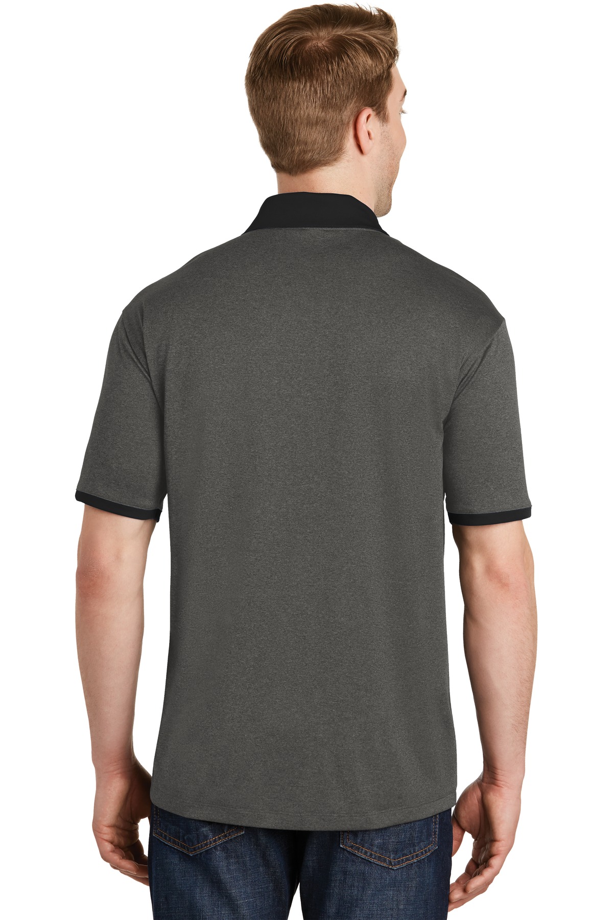 ST667 Sport-Tek Heather Contender Contrast Polo - Back Image