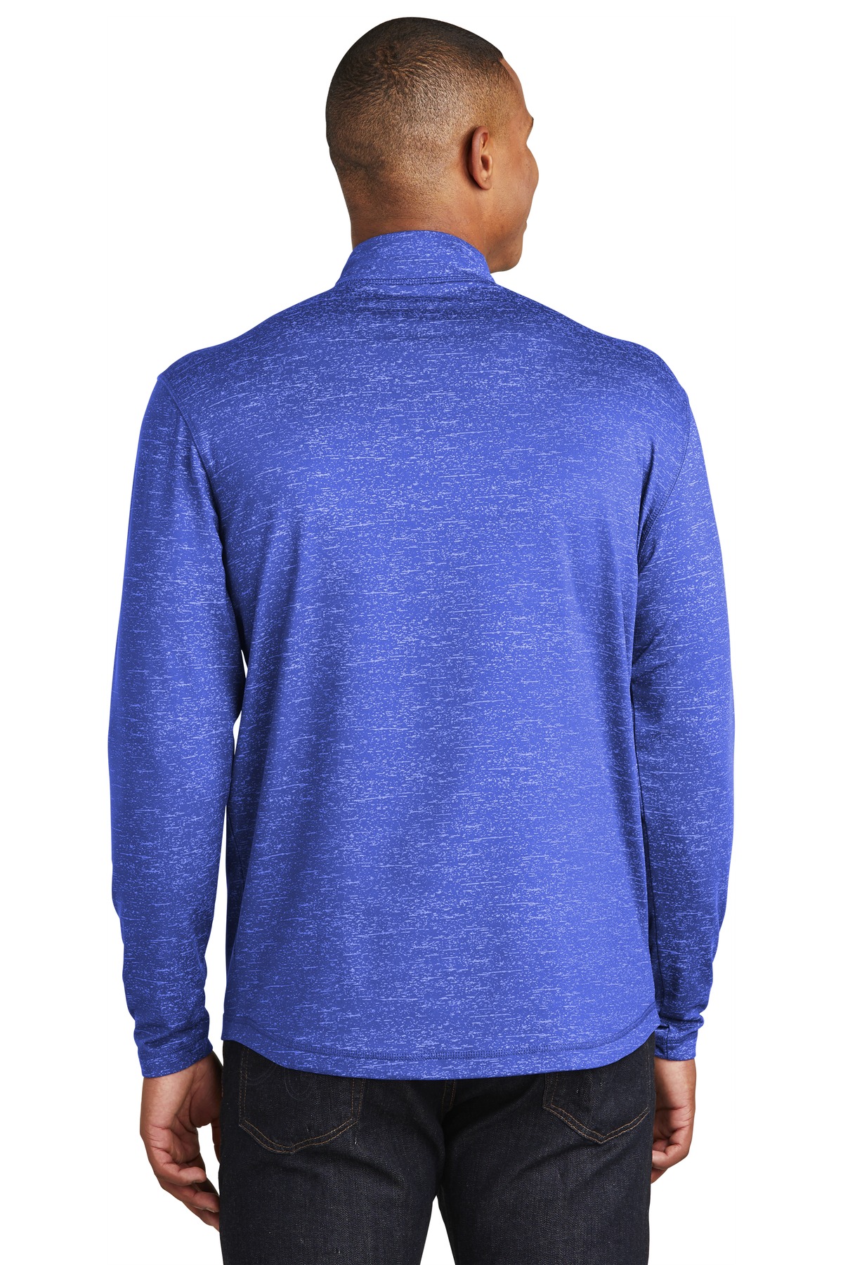 Sport-Tek Direct to Film (DTF) ST855 Sport-Wick Stretch Reflective Heather 1/2-Zip Pullover - Back Image