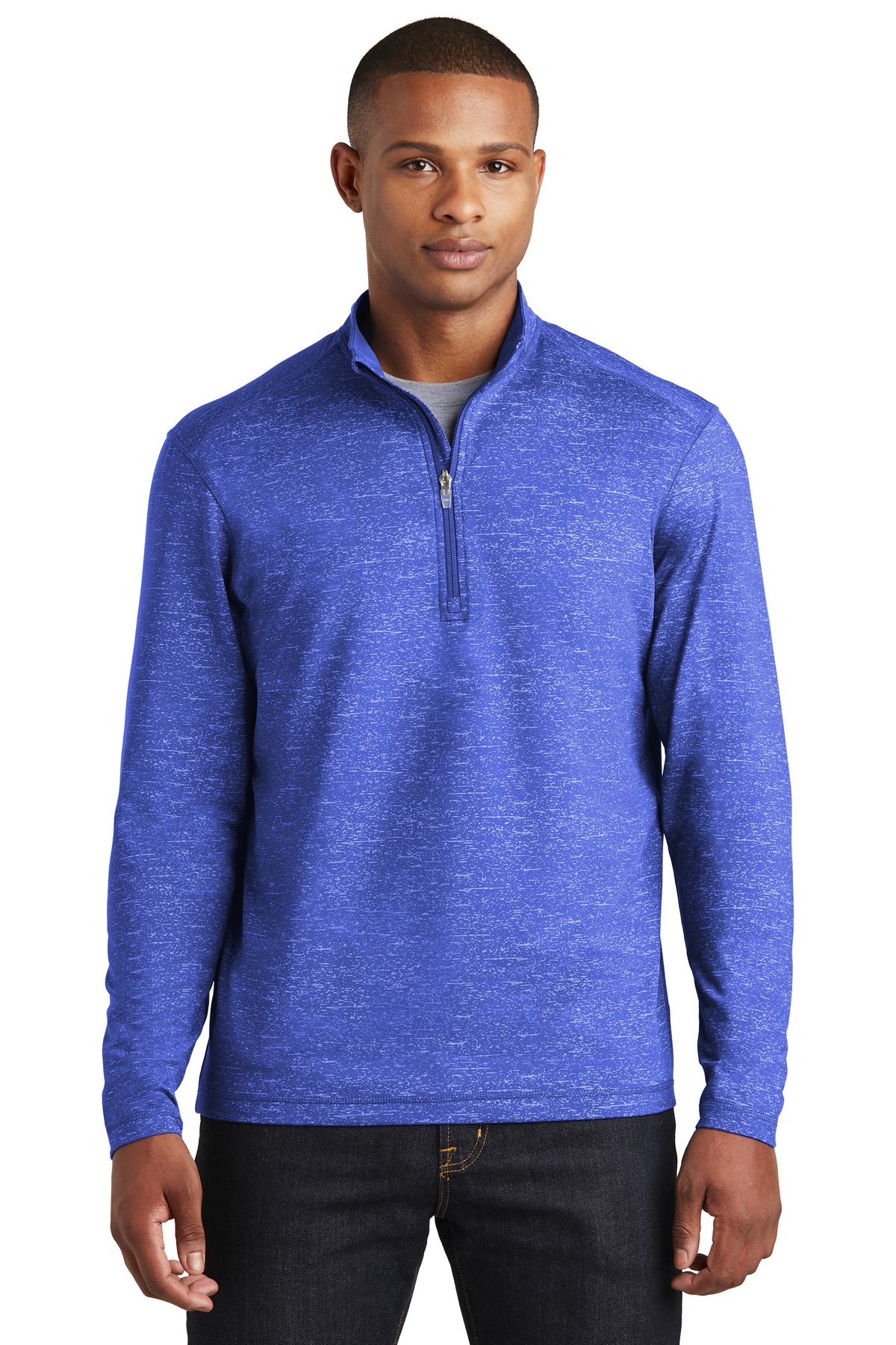 Sport-Tek Direct to Film (DTF) ST855 Sport-Wick Stretch Reflective Heather 1/2-Zip Pullover