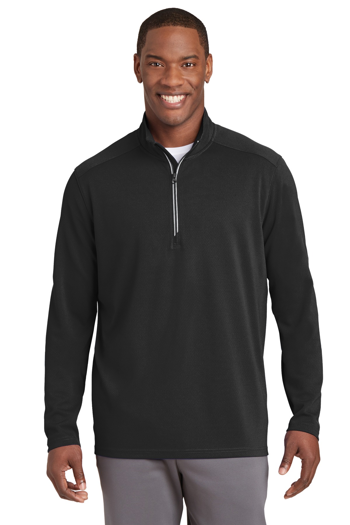 ST860 Sport-Tek Sport-Wick Textured 1/4-Zip Pullover ST860 Sport-Tek Sport-Wick Textured 1/4-Zip Pullover