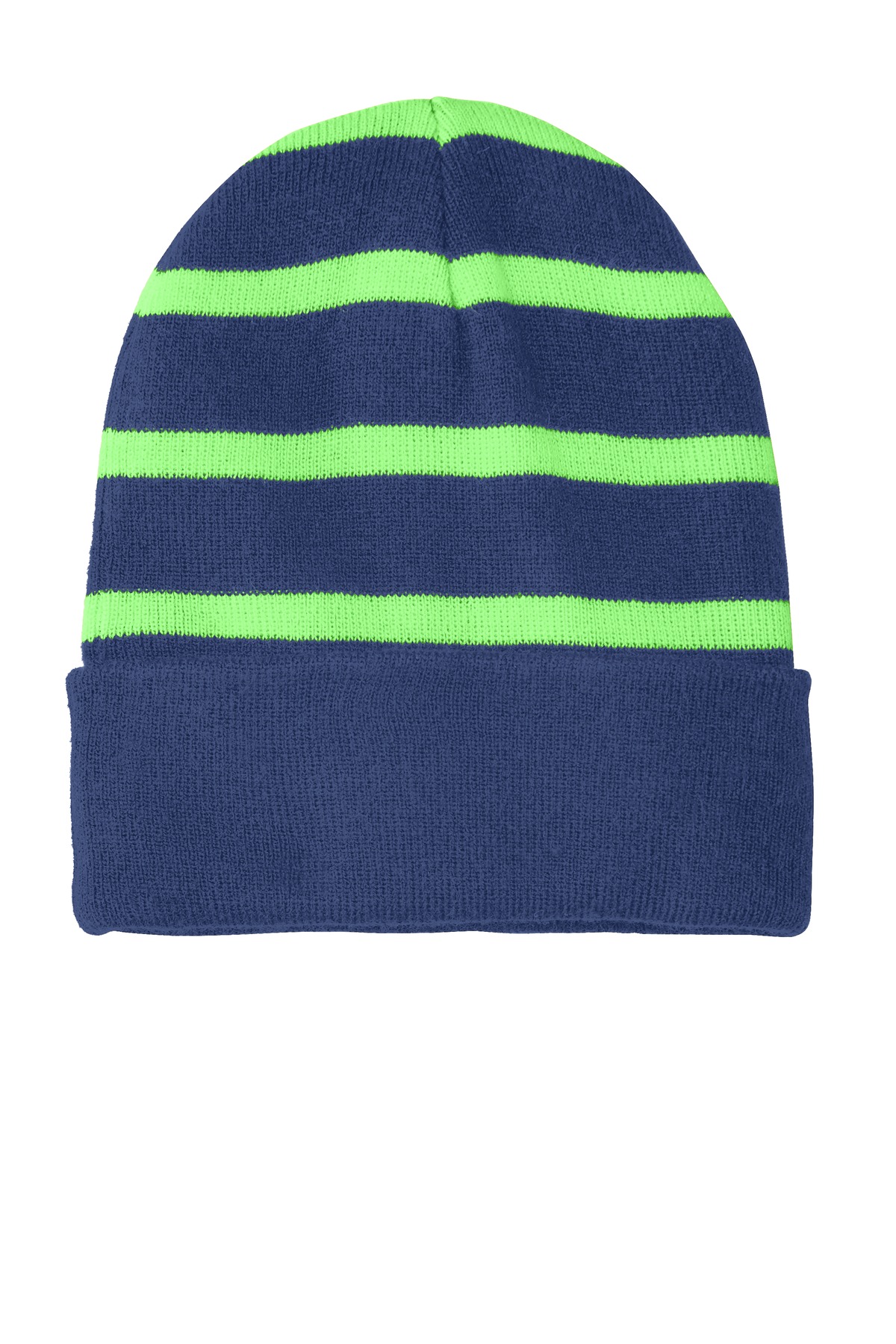 STC31 Sport-Tek Striped Beanie with Solid Band.