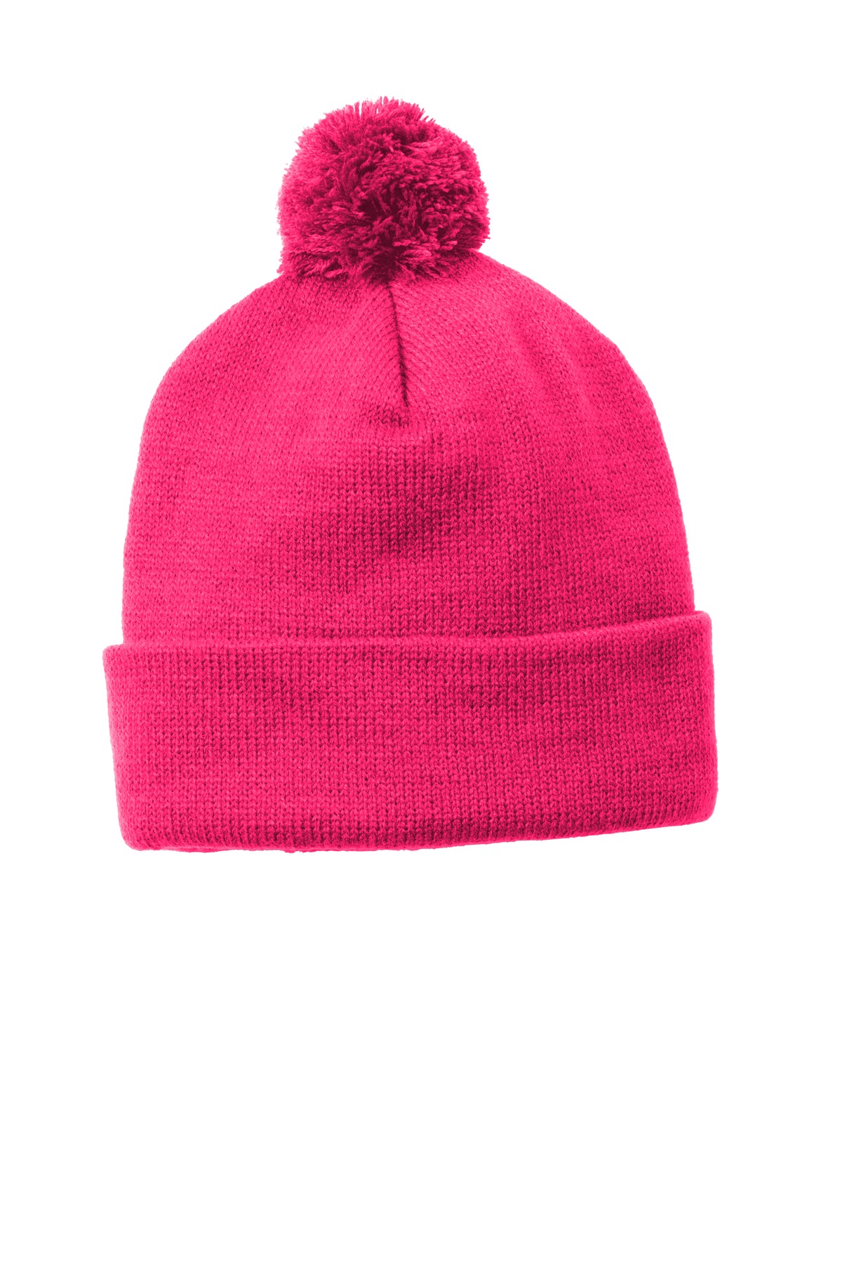 STC37 Sport-Tek Solid Pom Pom Beanie.