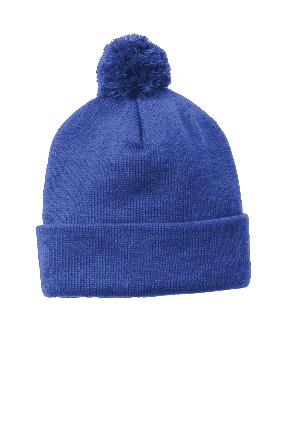 STC37 Sport-Tek Solid Pom Pom Beanie. Zoom Image