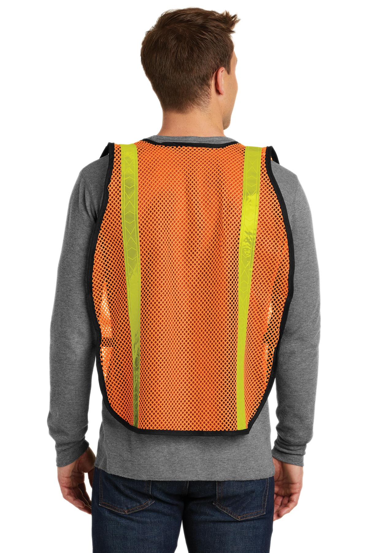 SV02 Port Authority Mesh Enhanced Visibility Vest. - Back Image
