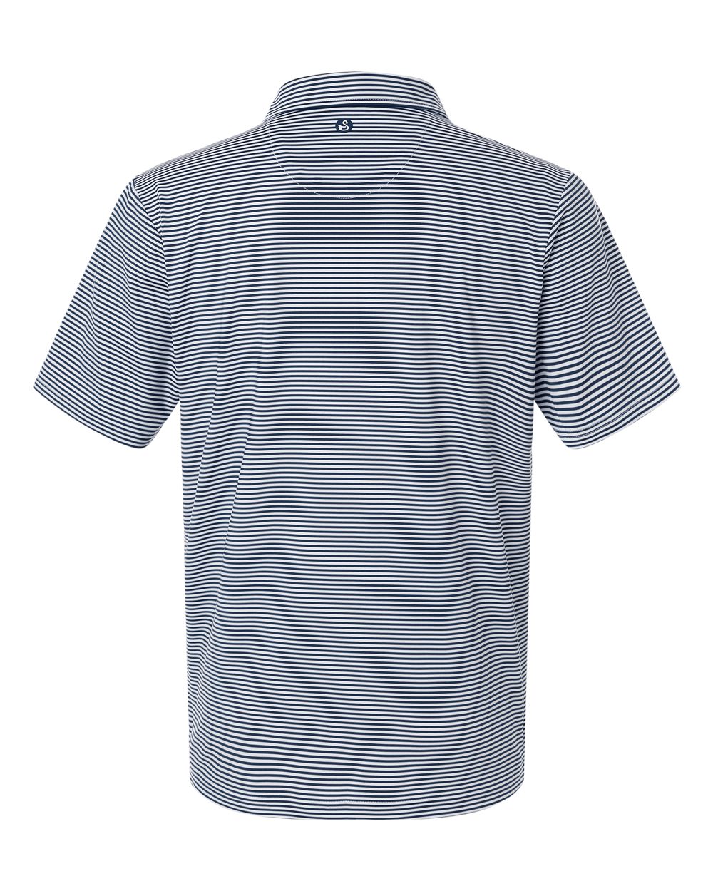 SW1110 Swannies Golf Mens Smith Striped Polo - Back Image
