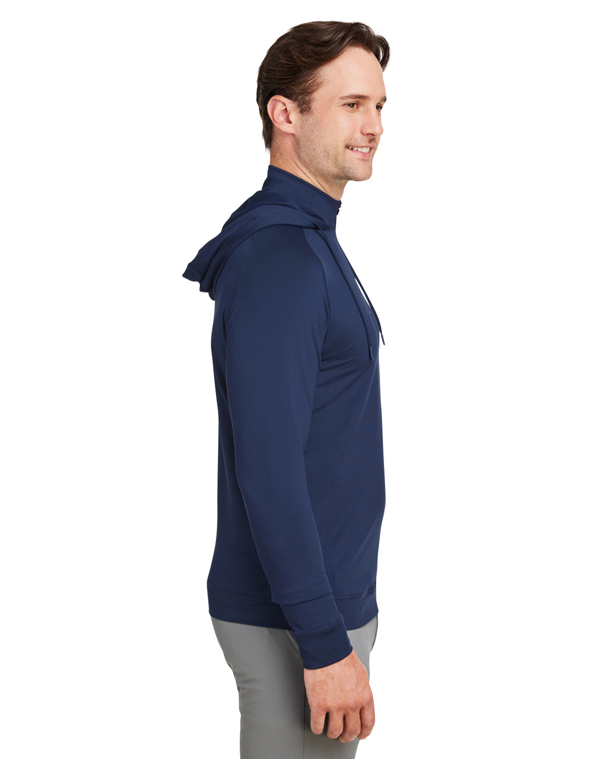 SWV600 Swannies Golf Mens Vandyke Quarter-Zip Hooded Sweatshirt - Siide Image