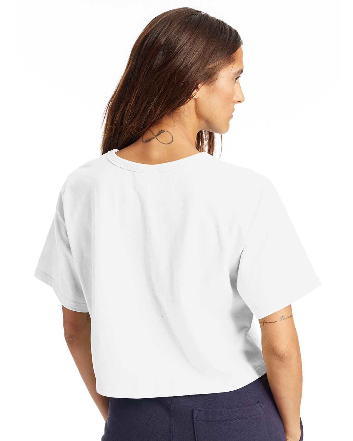 T453W Champion Womens Heritage Jersey Cropped T-Shirt - Back Image