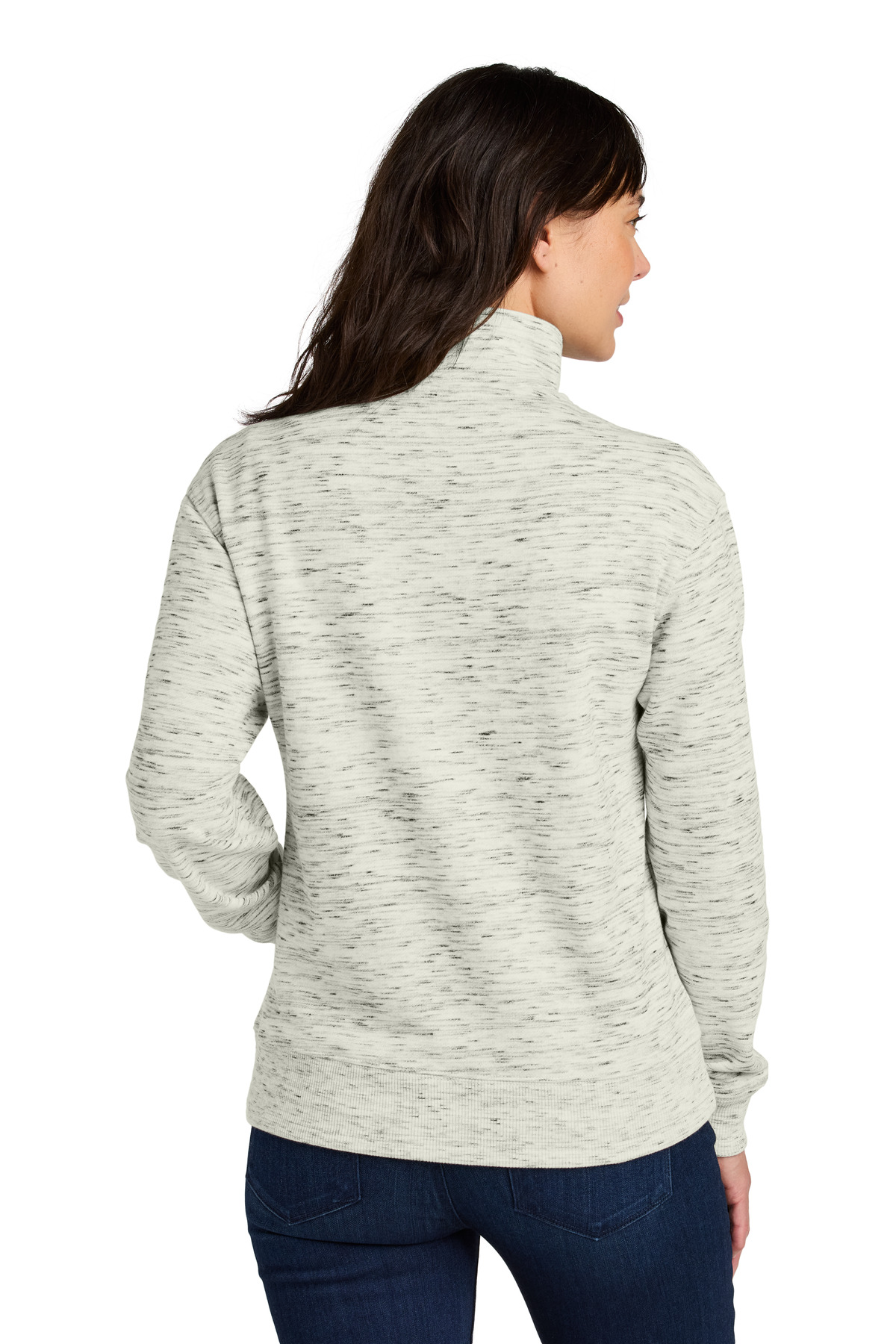 TTCW6108 tentree Womens Space Dye Fleece 1/4-Zip - Back Image