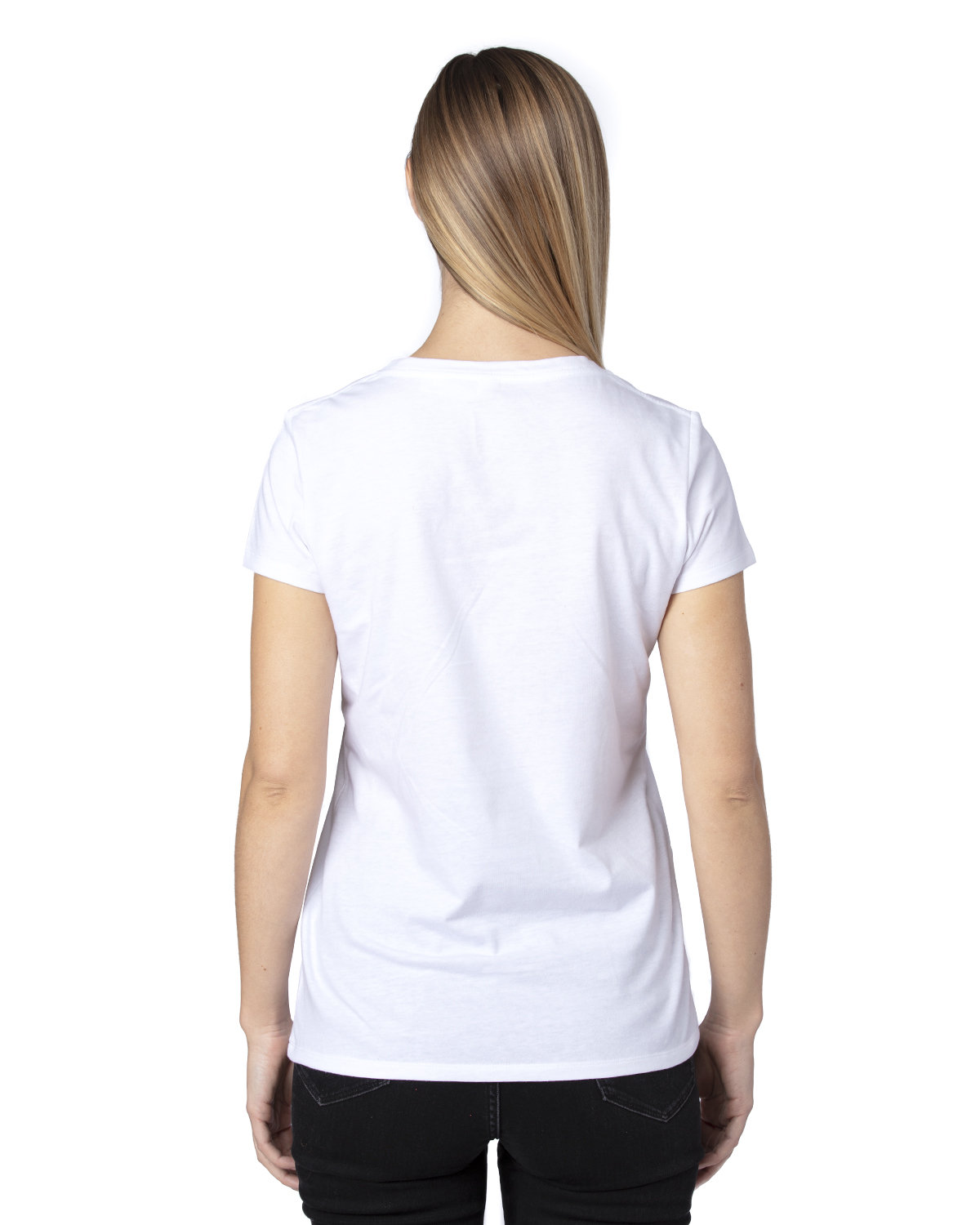 200RV Threadfast Apparel Ladies Ultimate V-Neck T-Shirt - Back Image