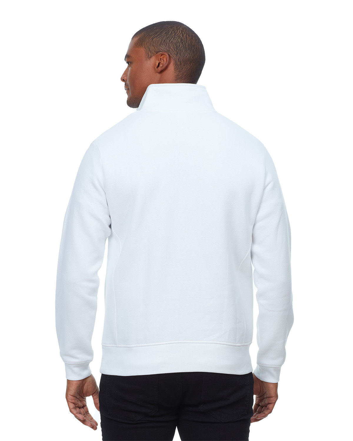 320Q Threadfast Apparel Unisex Ultimate Fleece Quarter-Zip Sweatshirt - Back Image