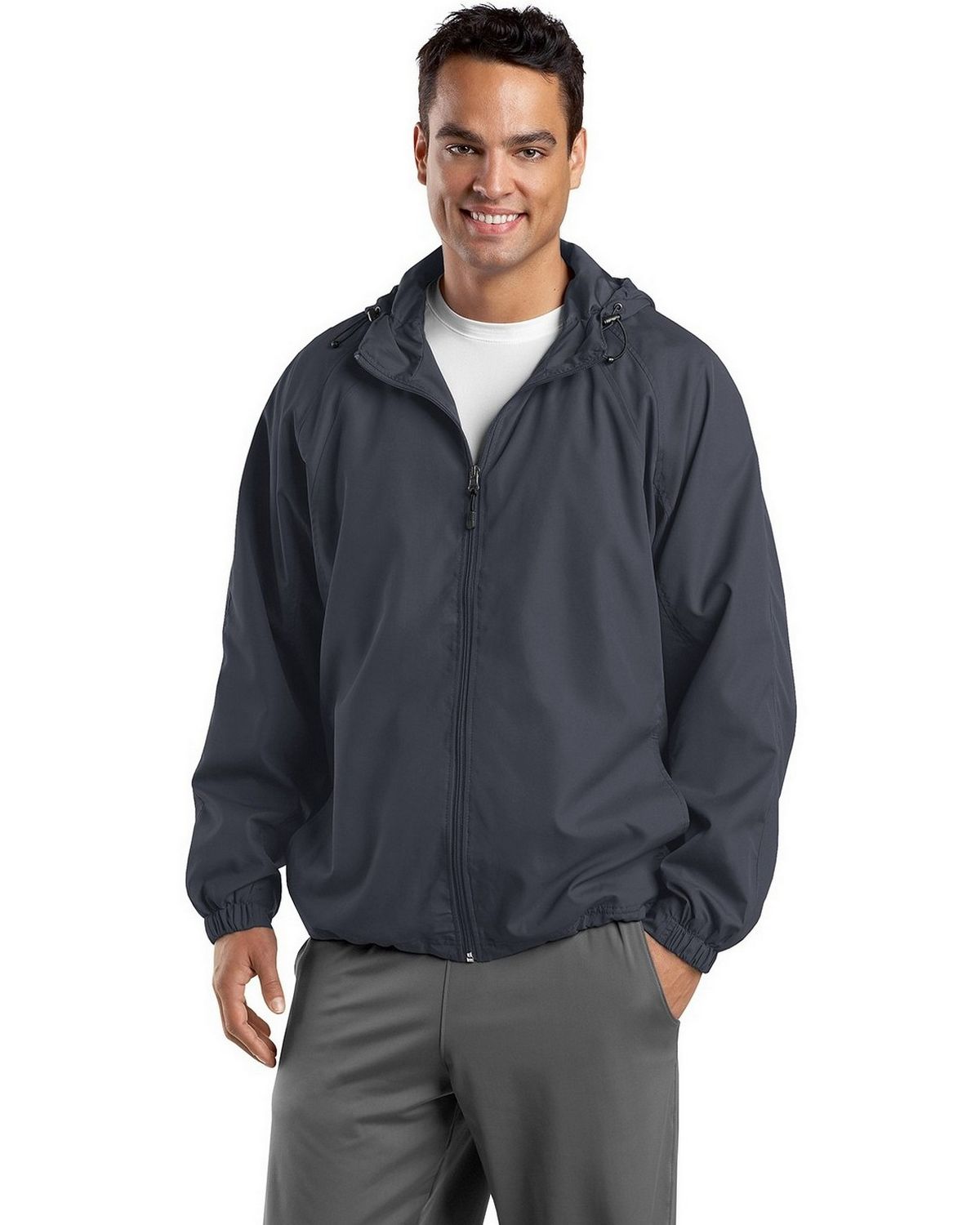 TJST73 Sport-Tek Tall Hooded Raglan Jacket