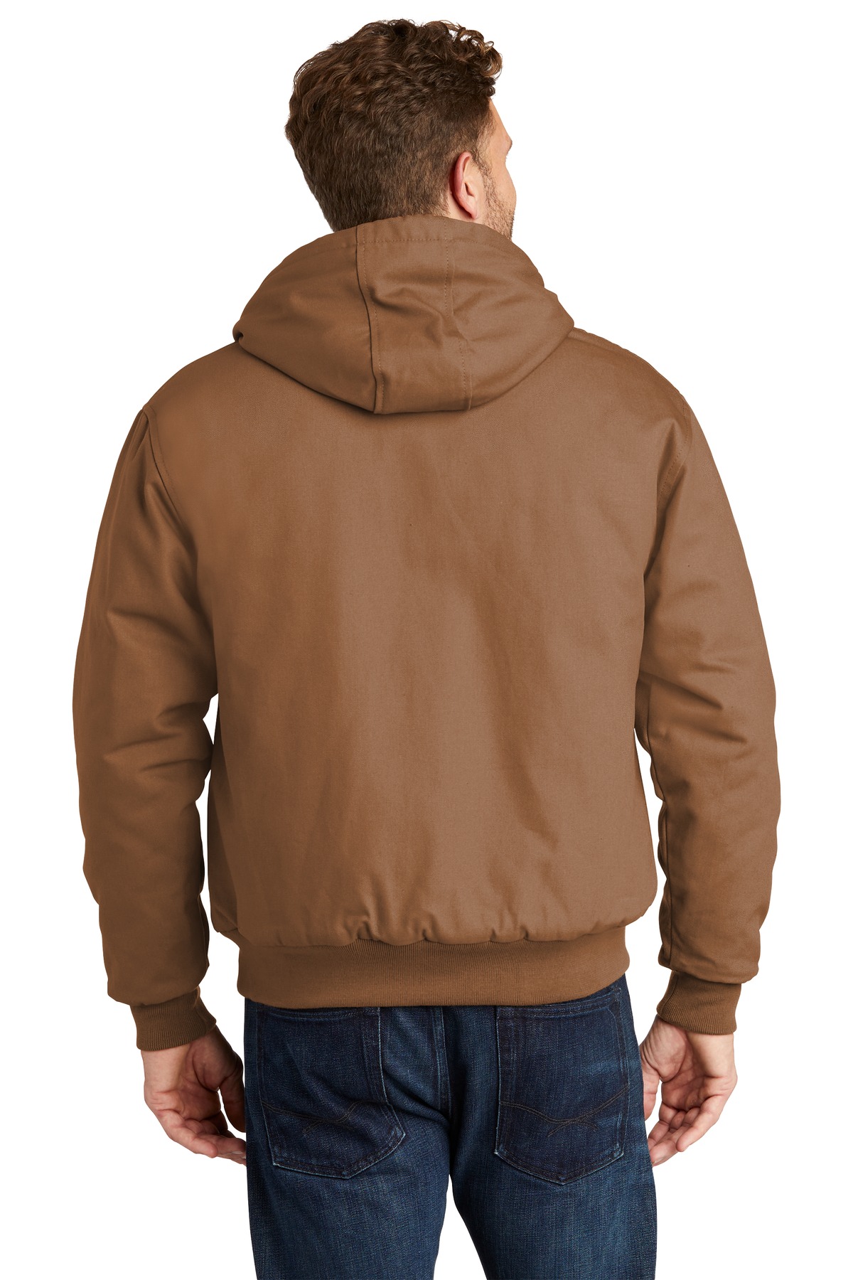 TLJ763H CornerStone Tall Duck Cloth Hooded Work Jacket. - Back Image