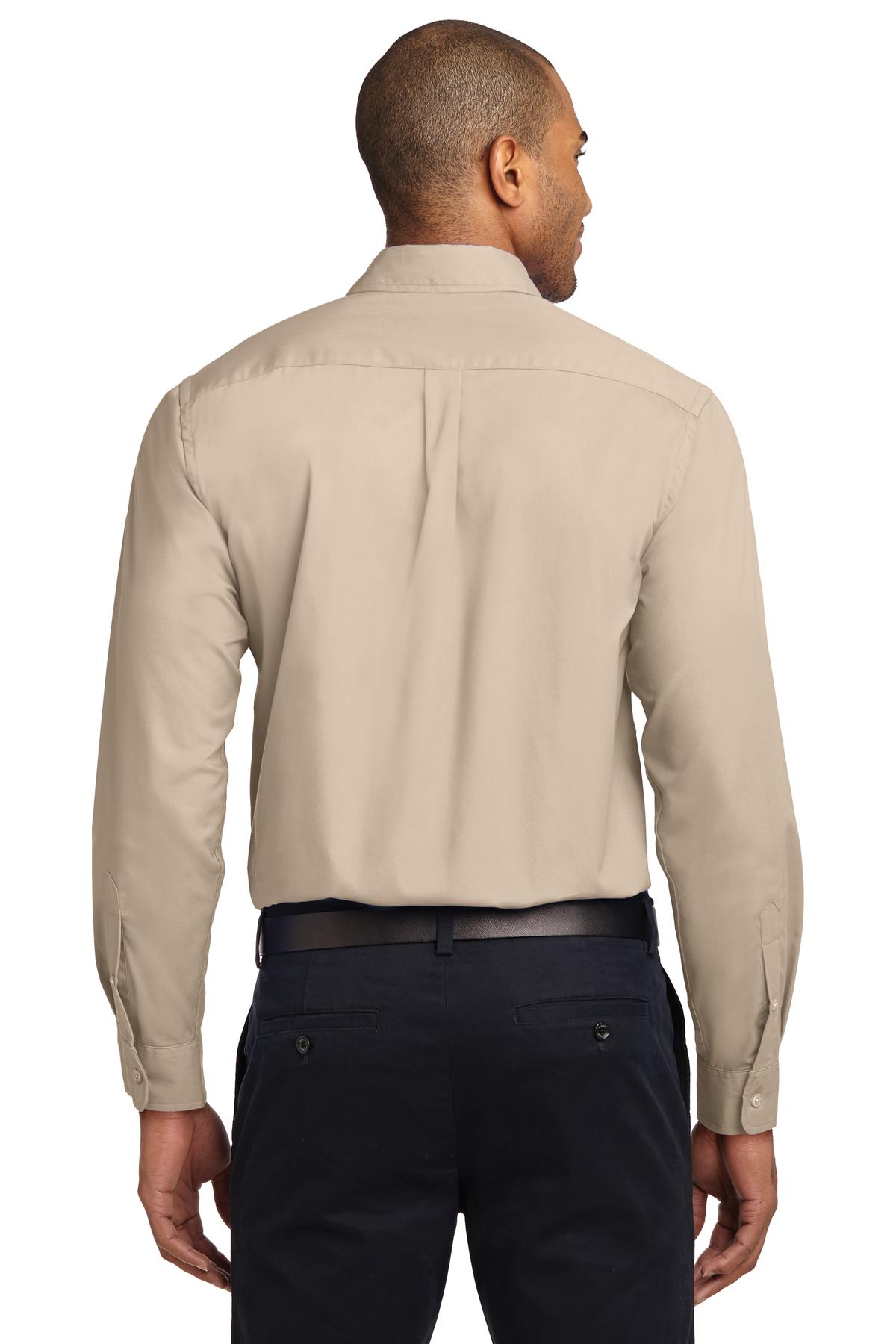 TLS608 Port Authority Tall Long Sleeve Easy Care Shirt - Back Image