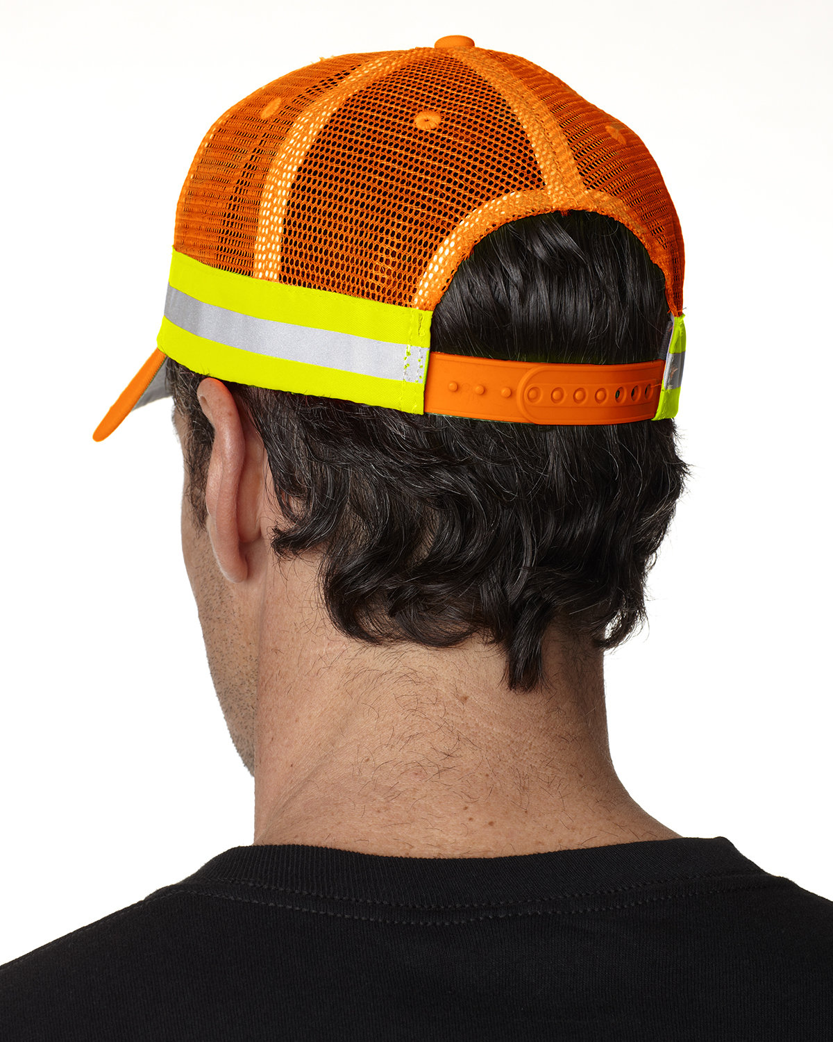 TR102 Adams Trucker Reflector High-Visibility Constructed Cap - Back Image