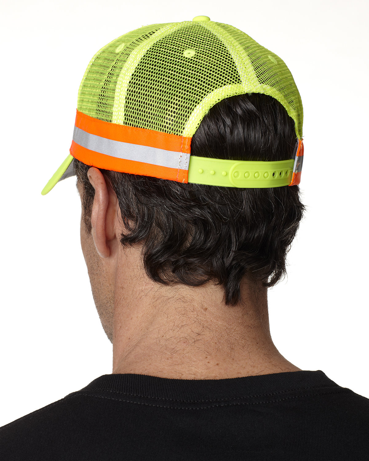 TR102 Adams Trucker Reflector High-Visibility Constructed Cap - Back Image