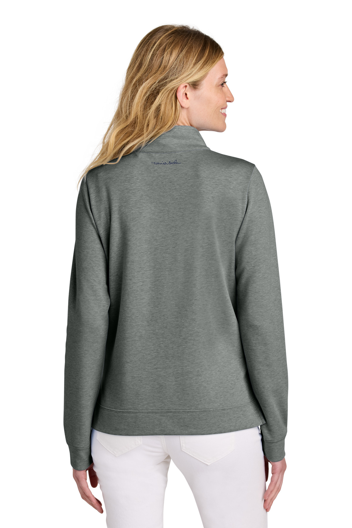 TM1LD007 TravisMathew Womens Coveside 1/2-Zip - Back Image