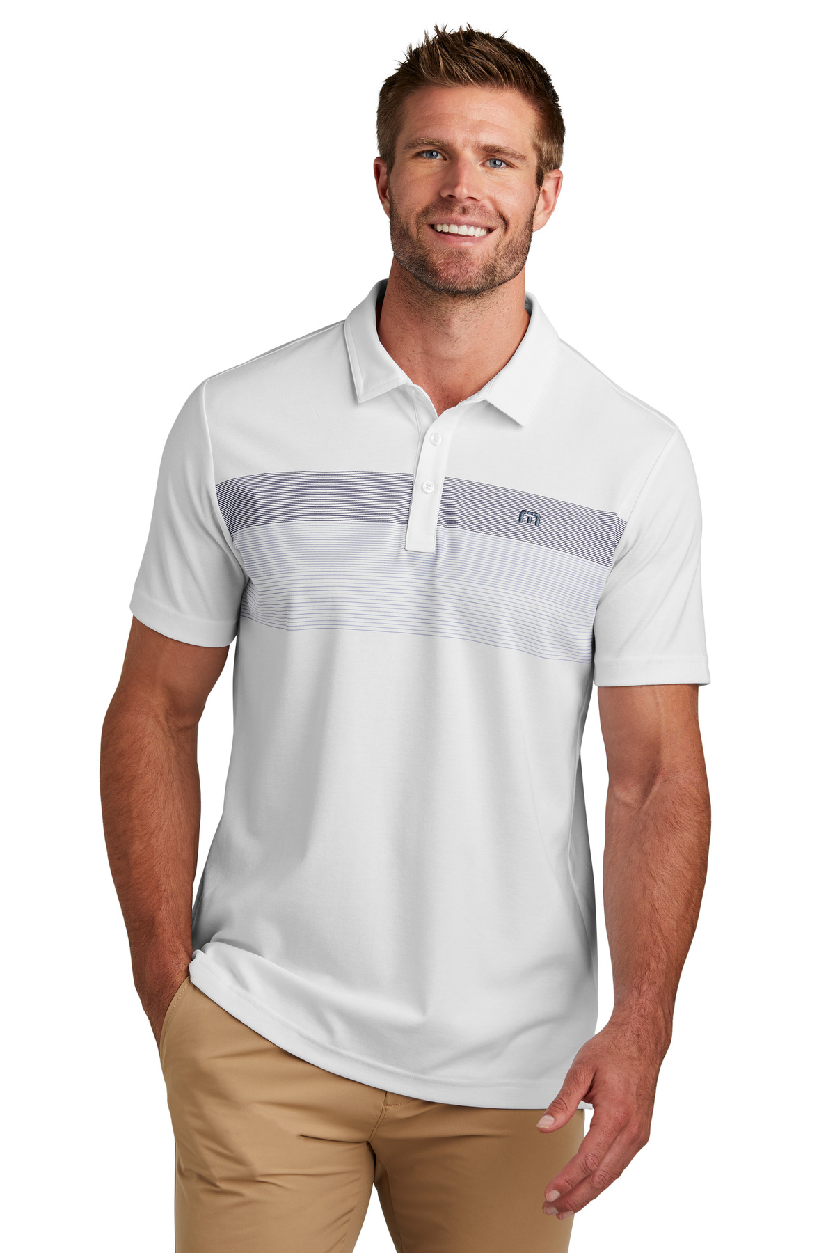 TM1MY402 TravisMathew  Coastal Chest Stripe Polo