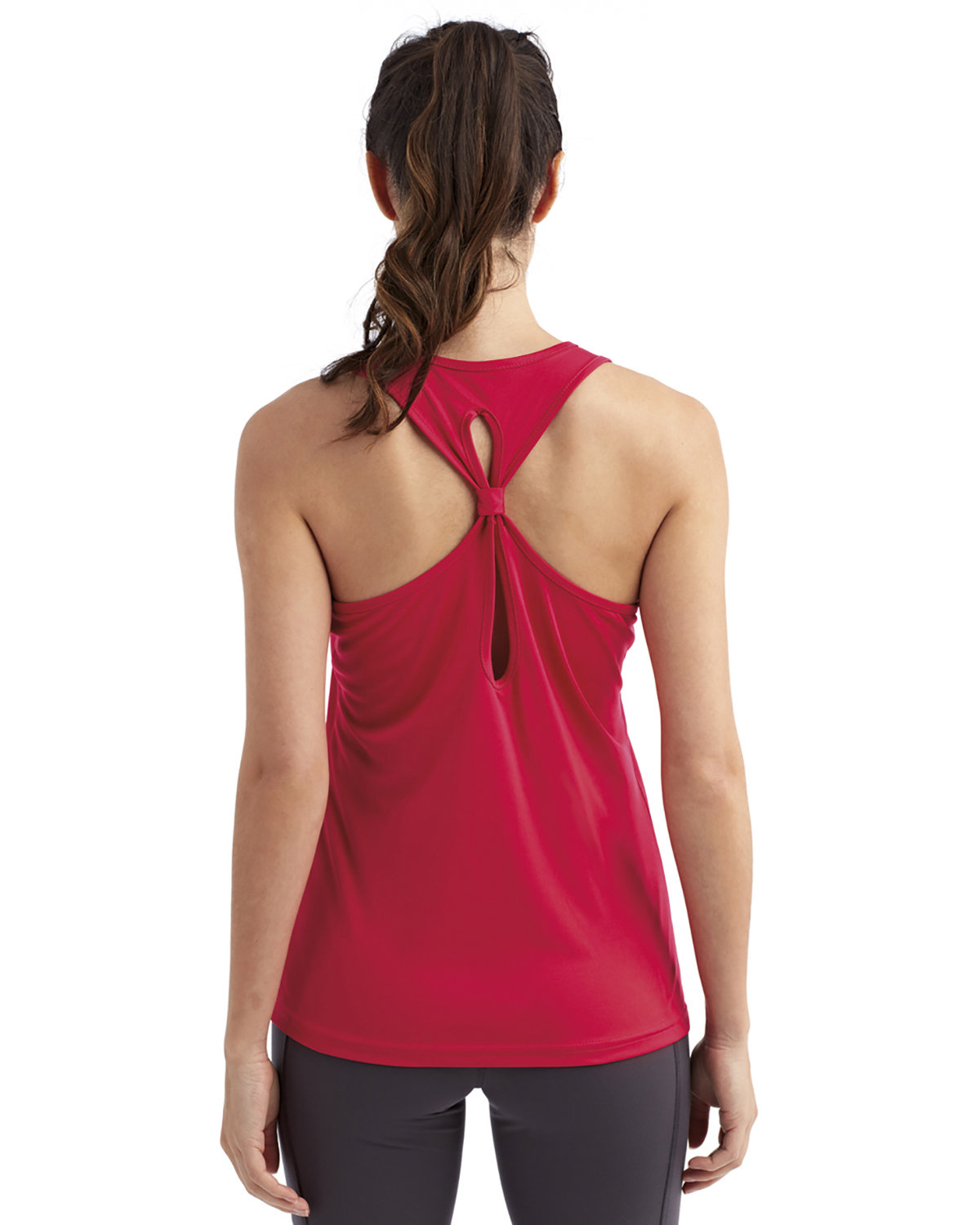 TD042 TriDri Ladies Yoga Knot Tank - Back Image