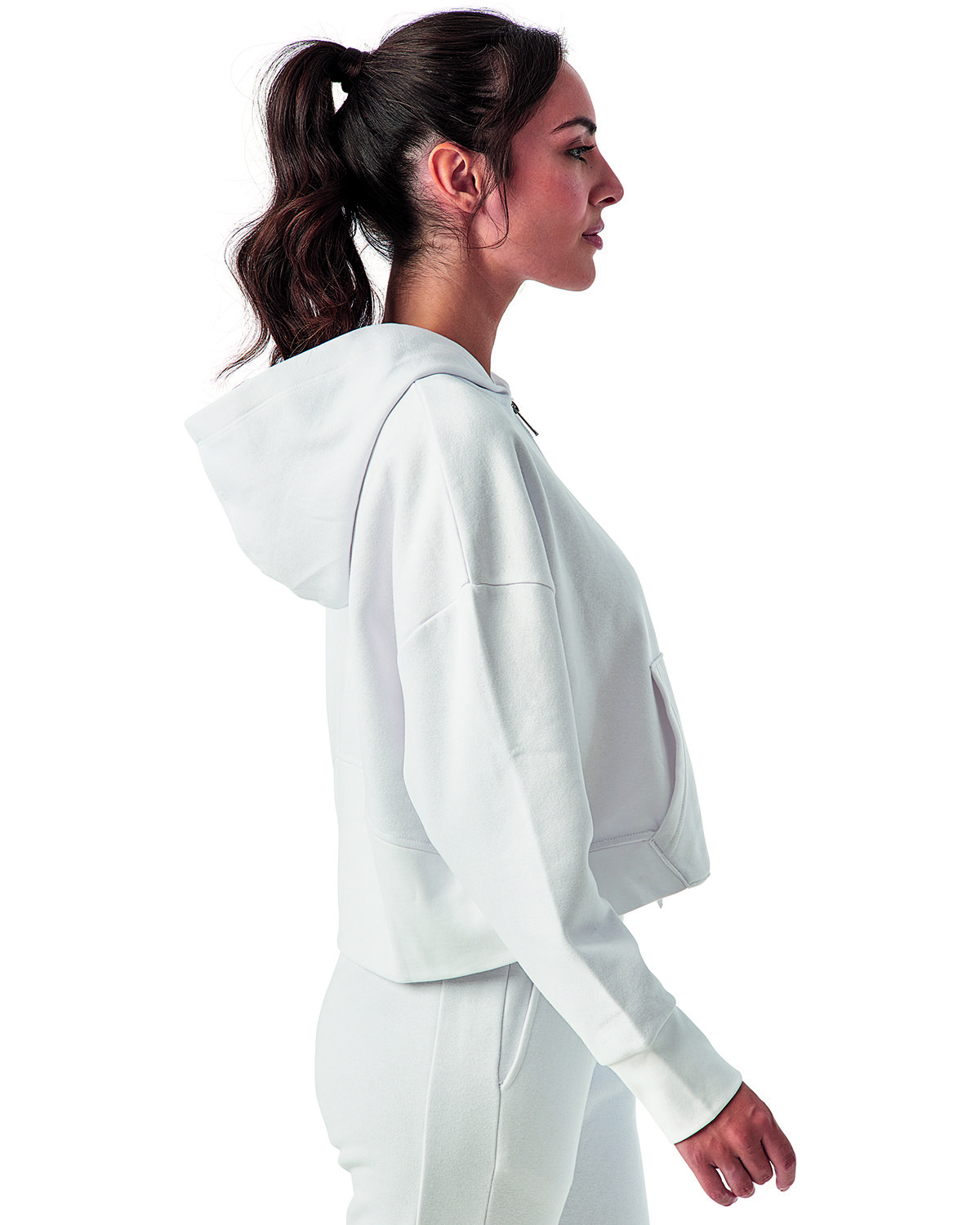 TD077 TriDri Ladies Alice Half-Zip Hooded Sweatshirt - Siide Image