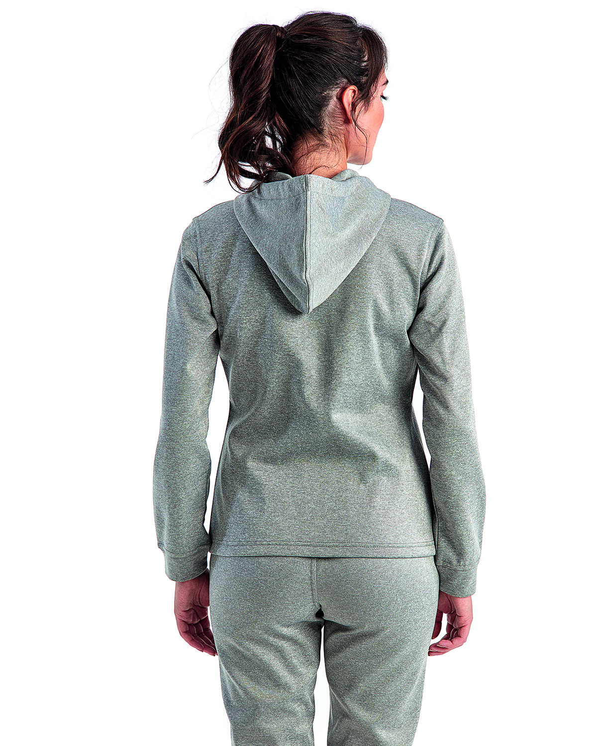 TD498 TriDri Ladies Spun Dye Full-Zip Hooded Sweatshirt - Back Image