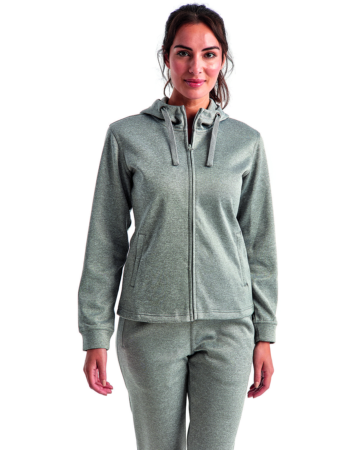 TD498 TriDri Ladies Spun Dye Full-Zip Hooded Sweatshirt
