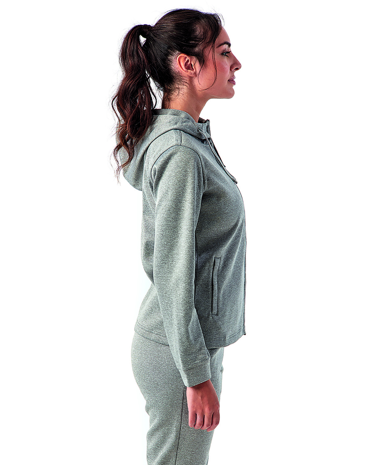 TD498 TriDri Ladies Spun Dye Full-Zip Hooded Sweatshirt - Siide Image