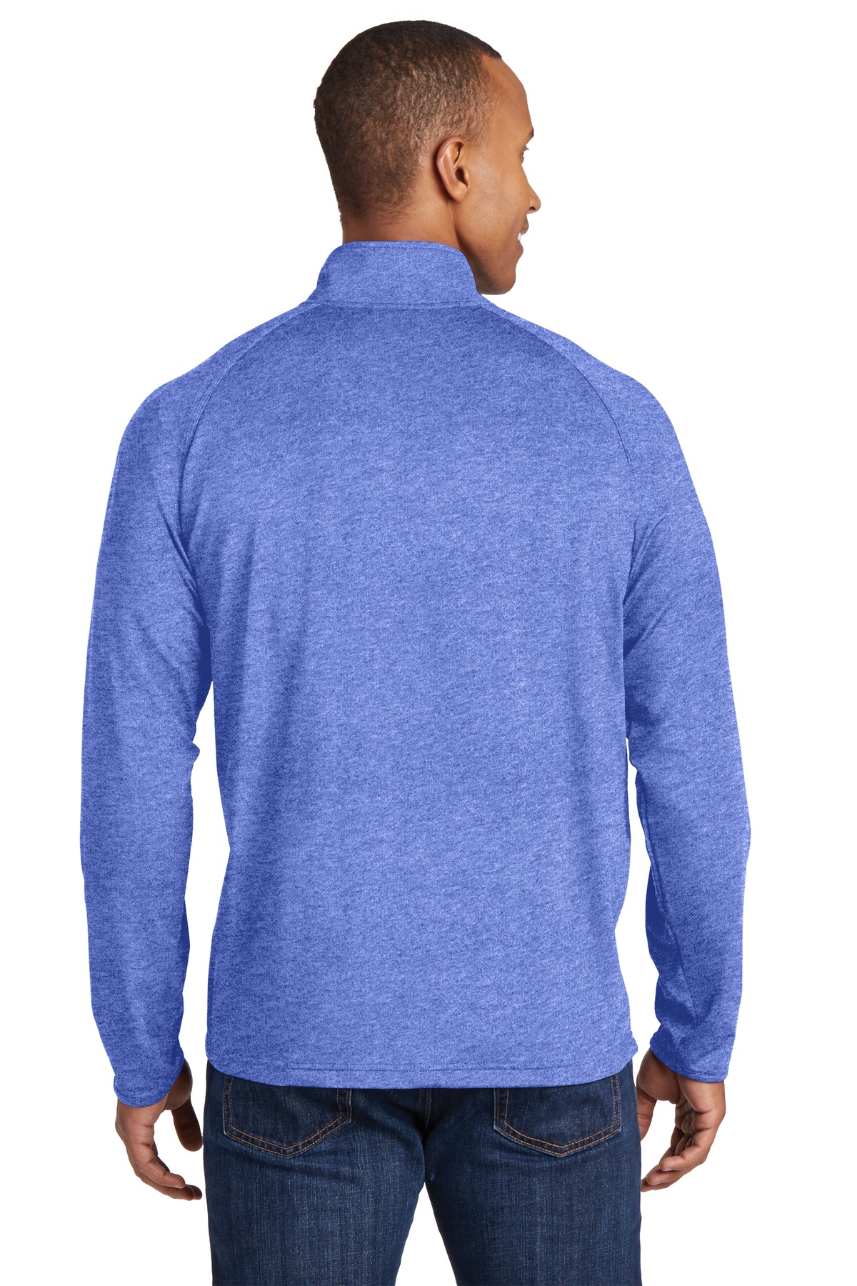 TST850 Sport-Tek Tall Sport-Wick Stretch 1/2-Zip Pullover. - Back Image
